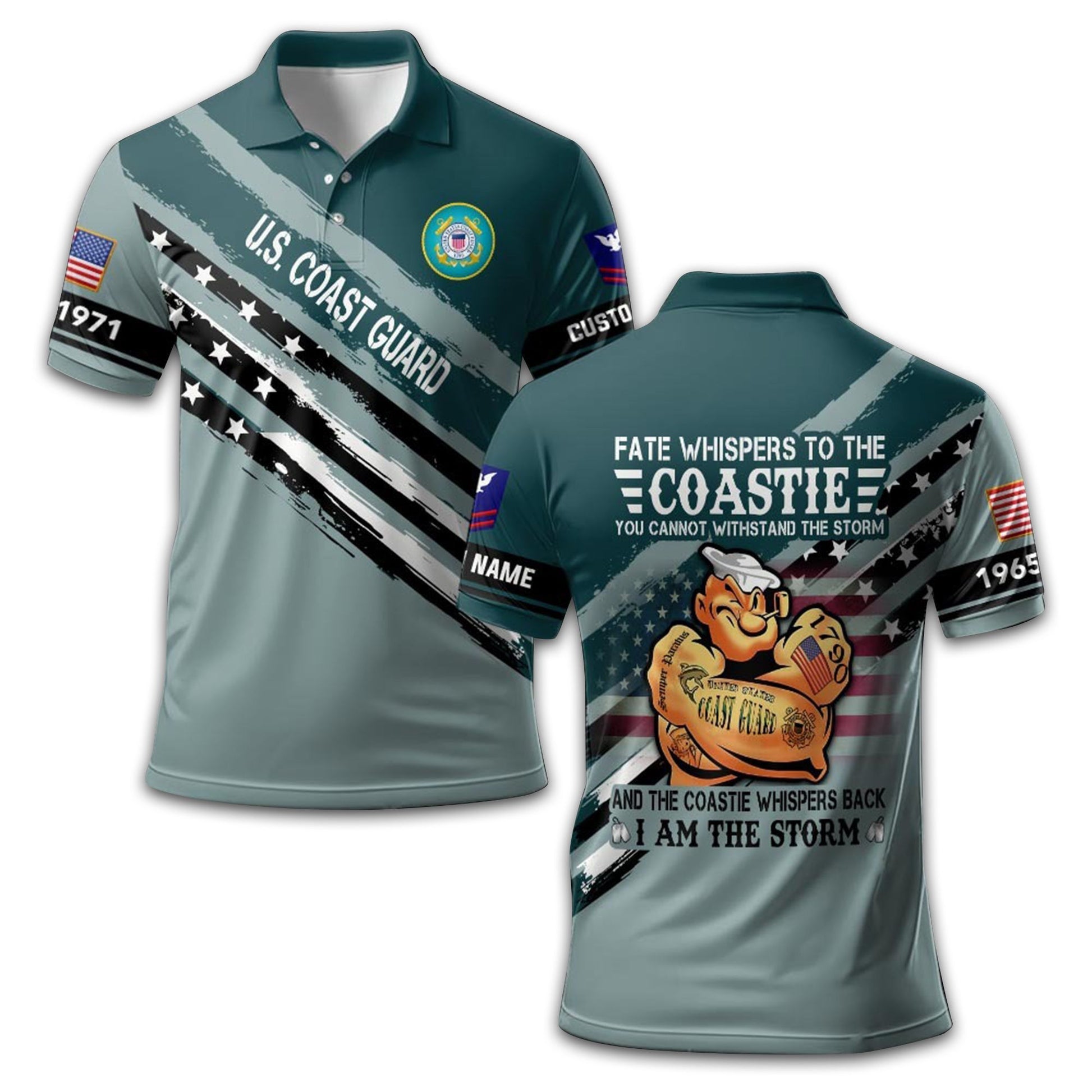 Premium Custom USCG Polo Shirt VPVC213305, Gifts For Coast Guard Veteran, Best Gifts On Father's Day, Armed Forces Day, Independence Day, Veterans Day.