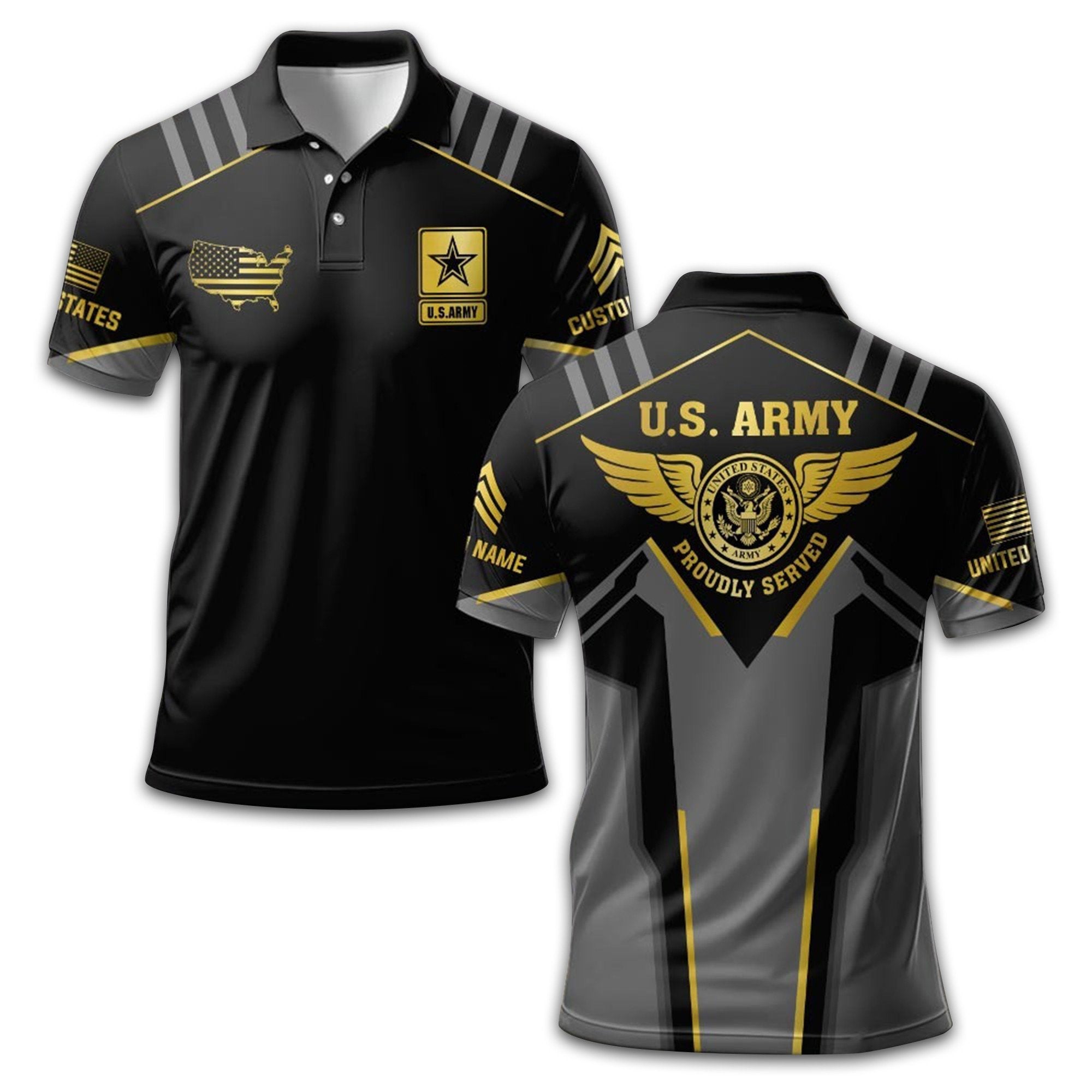 Unique Custom Name, Rank US Army Polo Shirt VPVC213306, Gifts For Army Veteran, Gifts For Dad, For Husband, Best Gifts On Father's Day, Independence Day, Veterans Day.