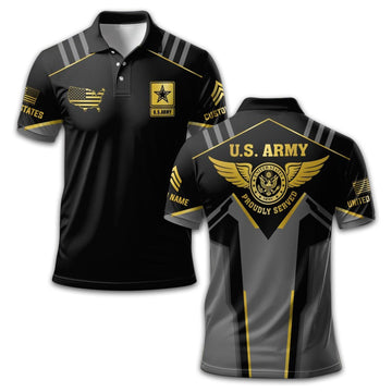 Unique Custom Name, Rank US Army Polo Shirt VPVC213306, Gifts For Army Veteran, Gifts For Dad, For Husband, Best Gifts On Father's Day, Independence Day, Veterans Day.