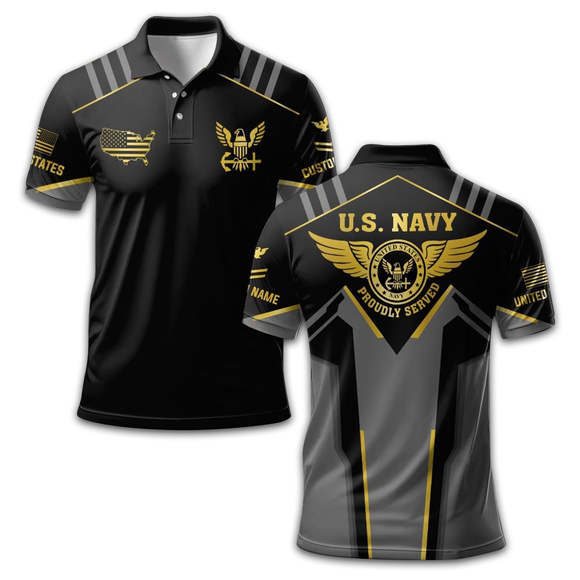 Unique Custom Name, Rank US Navy Polo Shirt VPVC213307, Gifts For Navy Veteran, Gifts For Dad, For Husband, Best Gifts On Father's Day, Independence Day, Veterans Day.