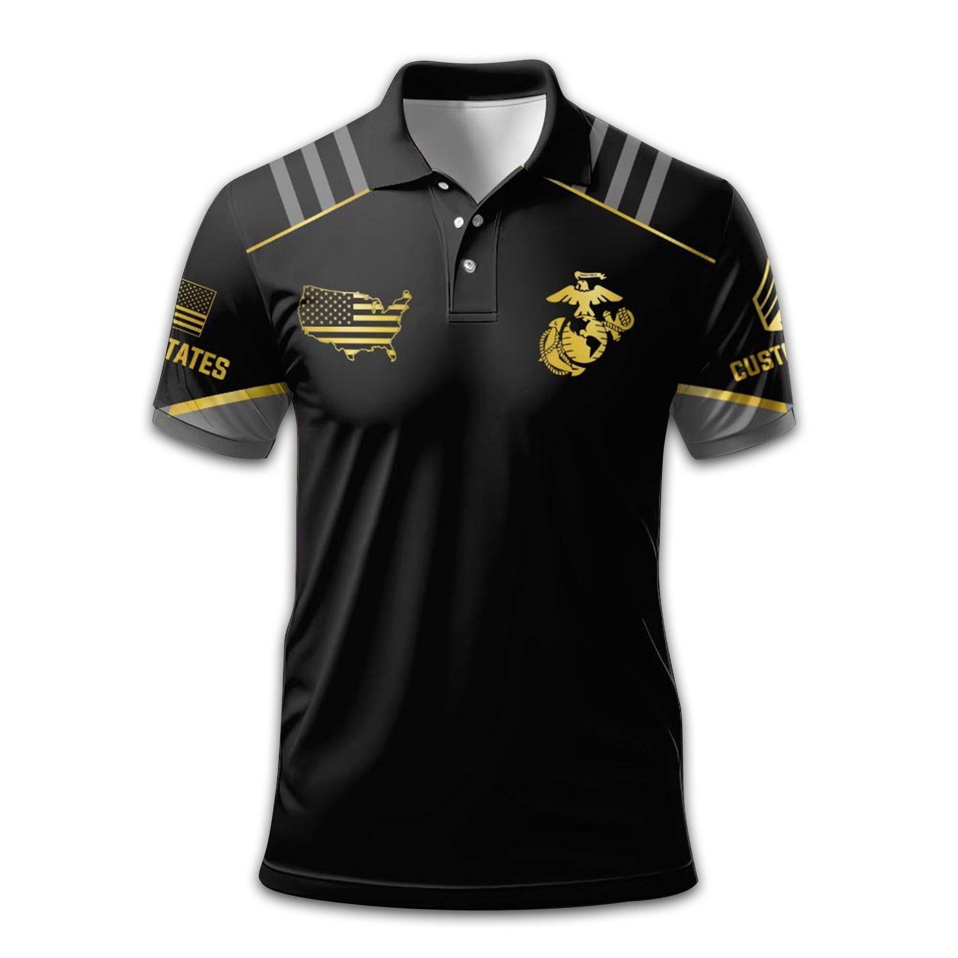 Unique Custom Name, Rank USMC Polo Shirt VPVC213308, Gifts For Marine Veteran, Gifts For Dad, For Husband, Best Gifts On Father's Day, Independence Day, Veterans Day.