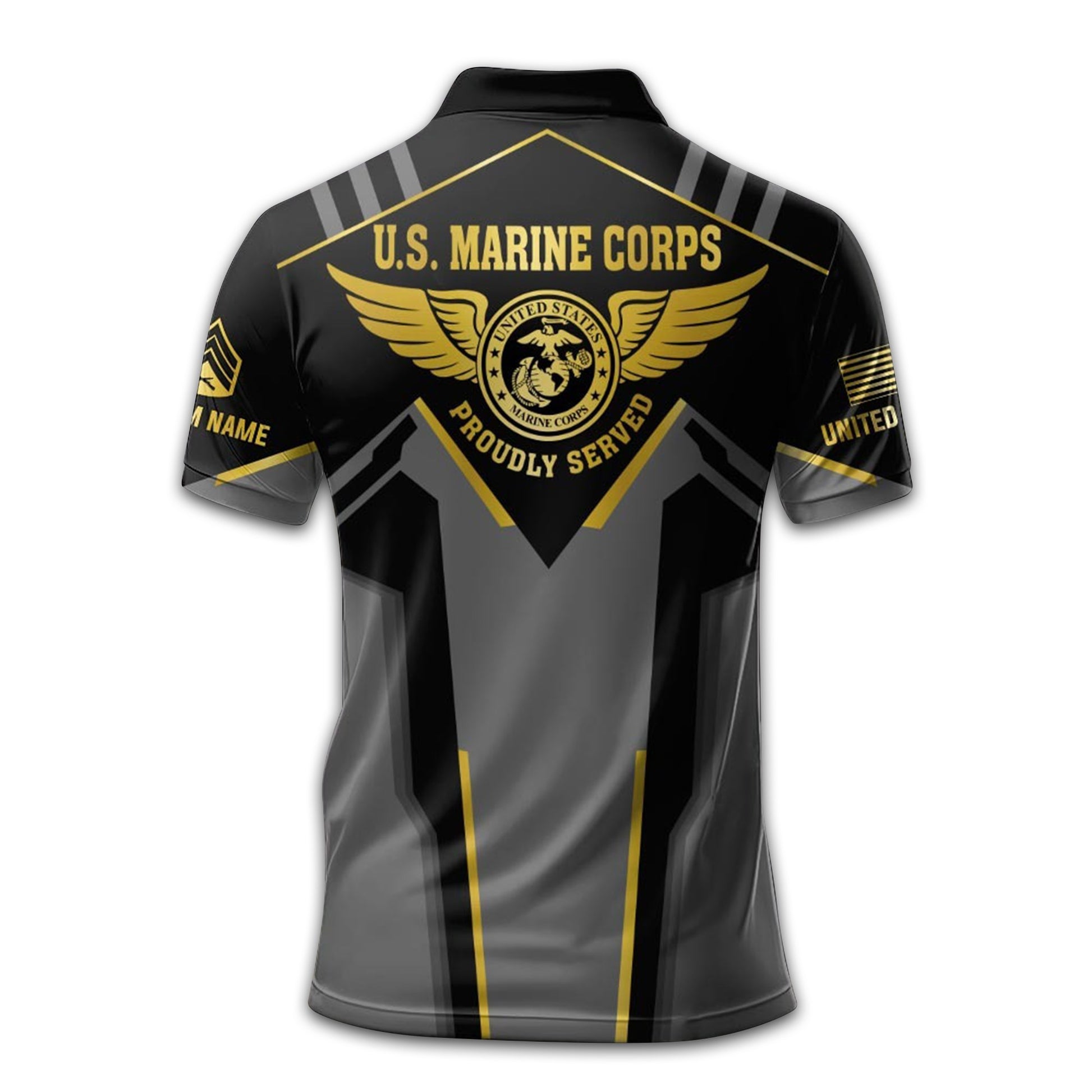 Unique Custom Name, Rank USMC Polo Shirt VPVC213308, Gifts For Marine Veteran, Gifts For Dad, For Husband, Best Gifts On Father's Day, Independence Day, Veterans Day.