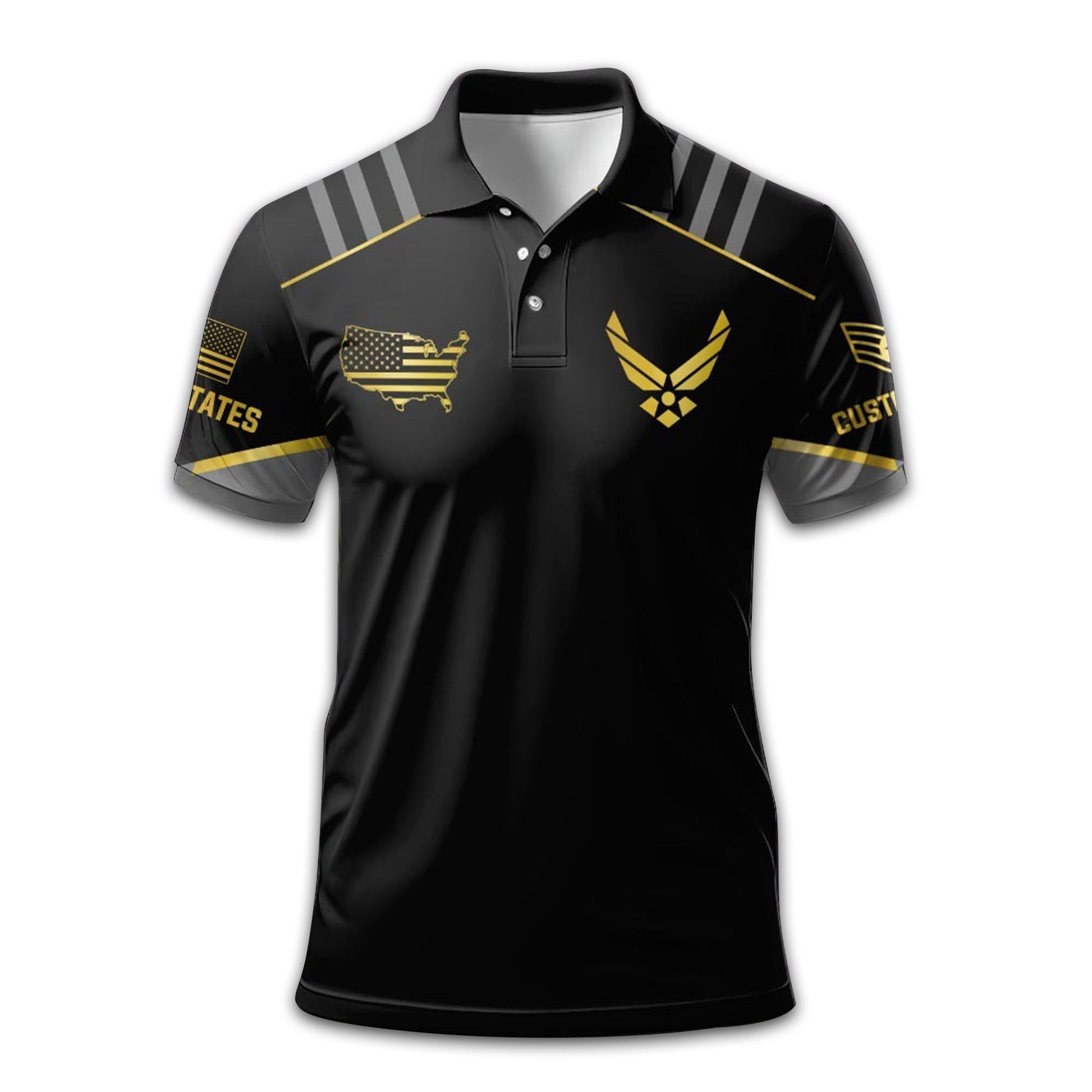 Unique Custom Name, Rank USAF Polo Shirt VPVC213309, Gifts For Air Force Veteran, Gifts For Dad, For Husband, Best Gifts On Father's Day, Independence Day, Veterans Day.