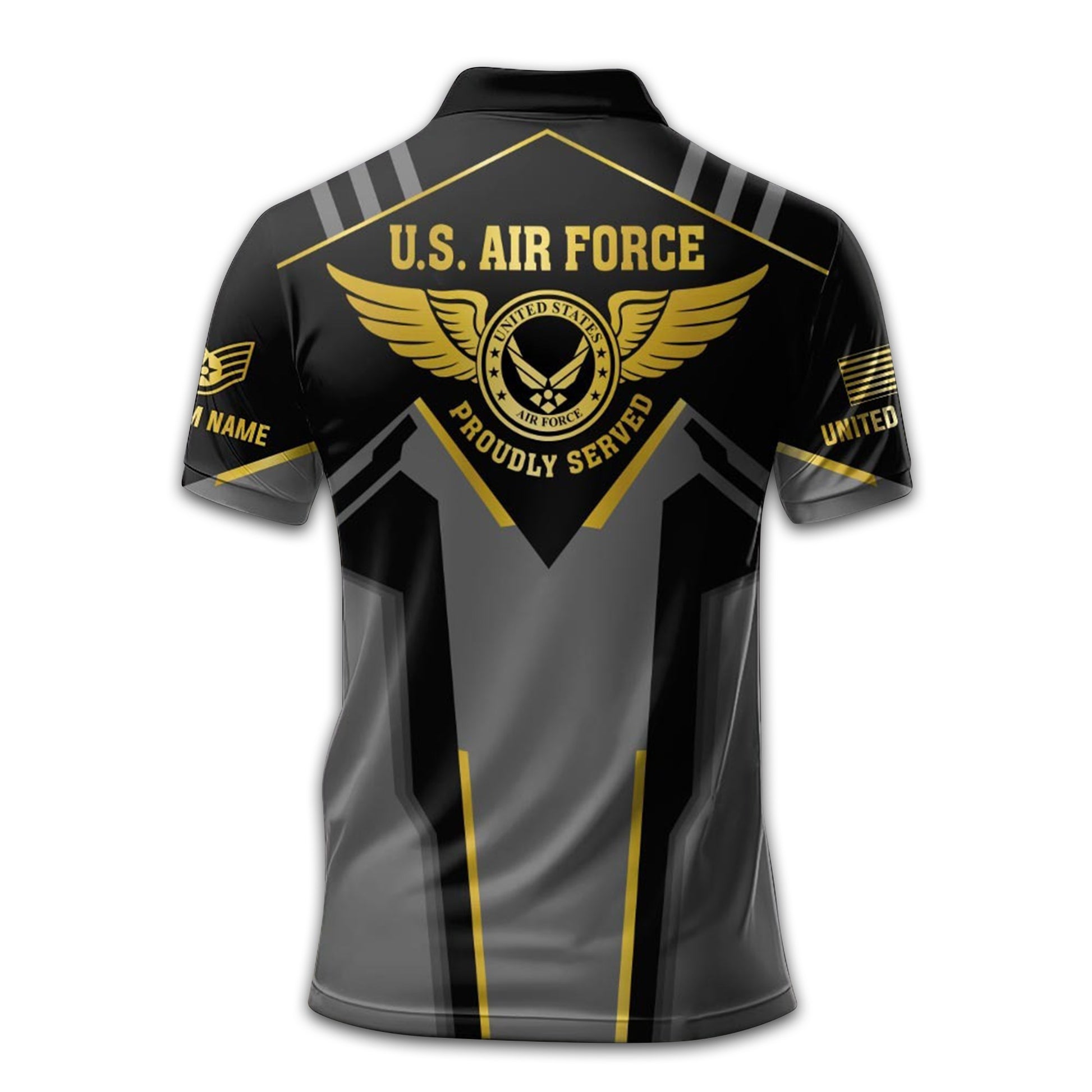Unique Custom Name, Rank USAF Polo Shirt VPVC213309, Gifts For Air Force Veteran, Gifts For Dad, For Husband, Best Gifts On Father's Day, Independence Day, Veterans Day.