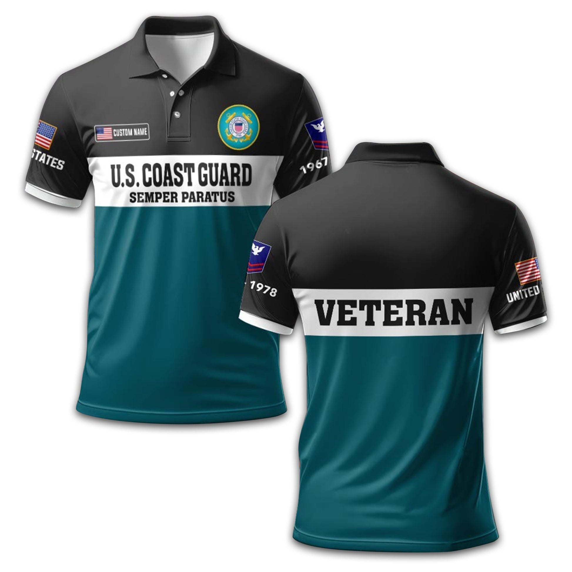 USCG Custom Polo Shirt VPVC213405, Gifts For Coast Guard Veteran, Best Gifts On Father's Day, Armed Forces Day, Independence Day, Veterans Day.
