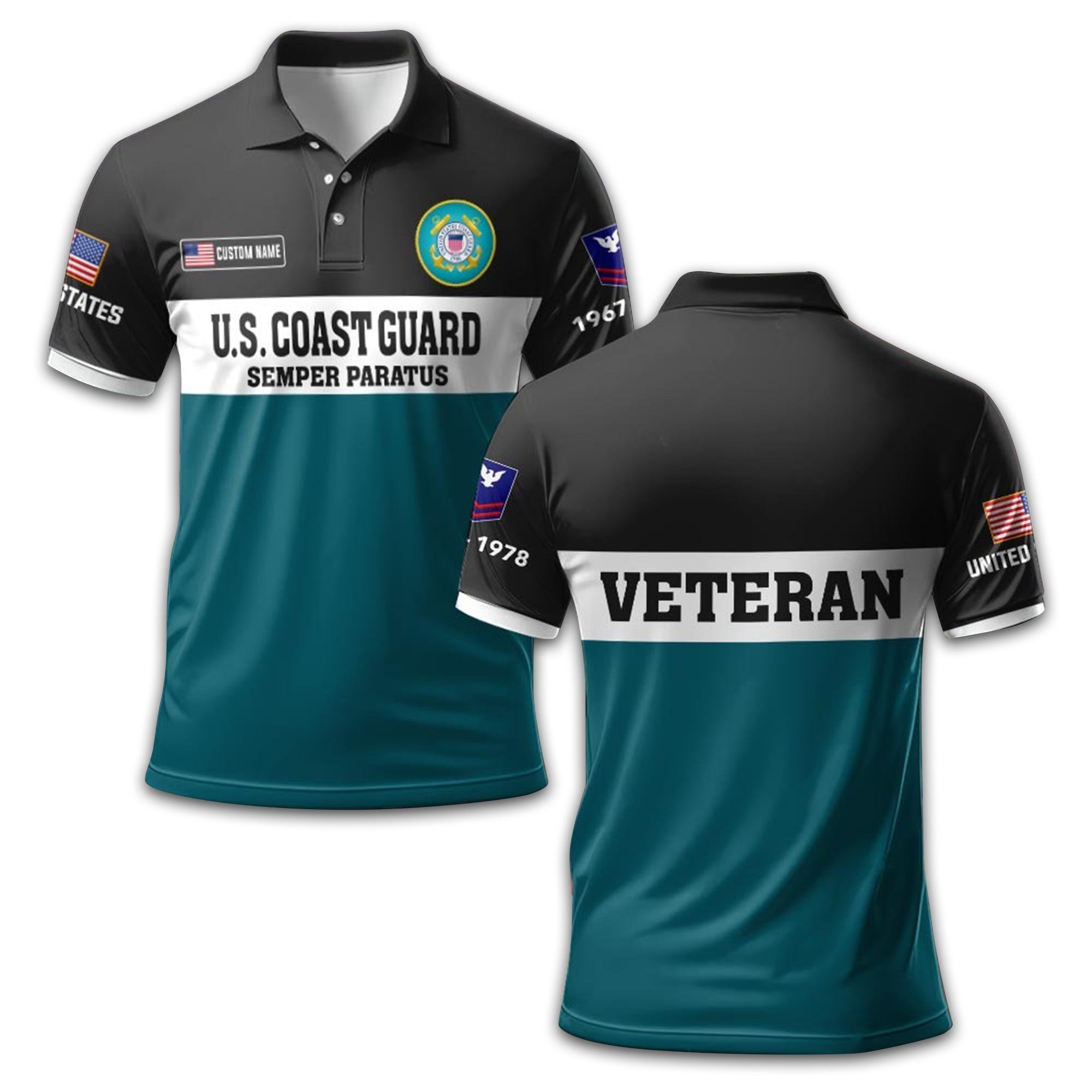 USCG Custom Polo Shirt VPVC213405, Gifts For Coast Guard Veteran, Best Gifts On Father's Day, Armed Forces Day, Independence Day, Veterans Day.