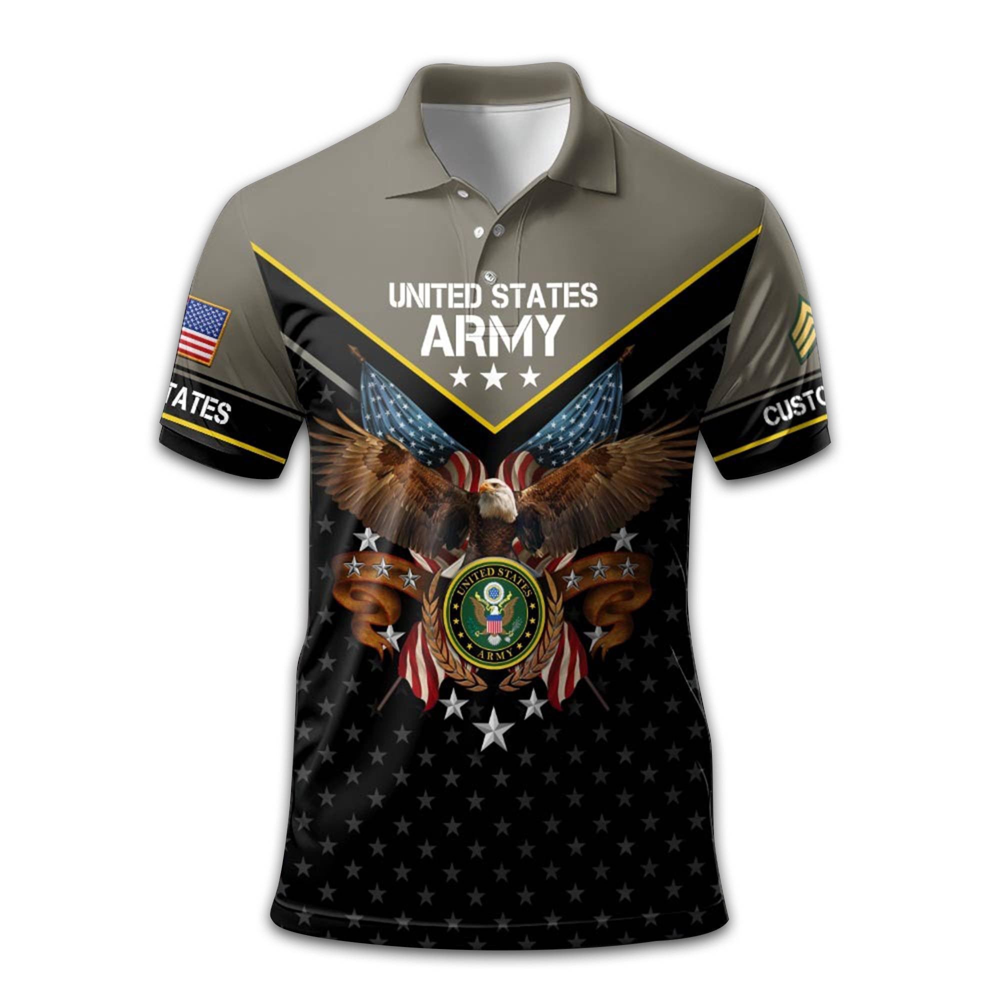 Premium Custom US Army Polo Shirt VPVC213406, Gifts For Army Veteran, Gifts For Dad, For Husband, Best Gifts On Father's Day, Armed Forces Day, Independence Day, Veterans Day.