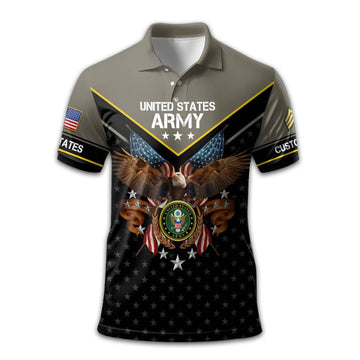 Premium Custom US Army Polo Shirt VPVC213406, Gifts For Army Veteran, Gifts For Dad, For Husband, Best Gifts On Father's Day, Armed Forces Day, Independence Day, Veterans Day.