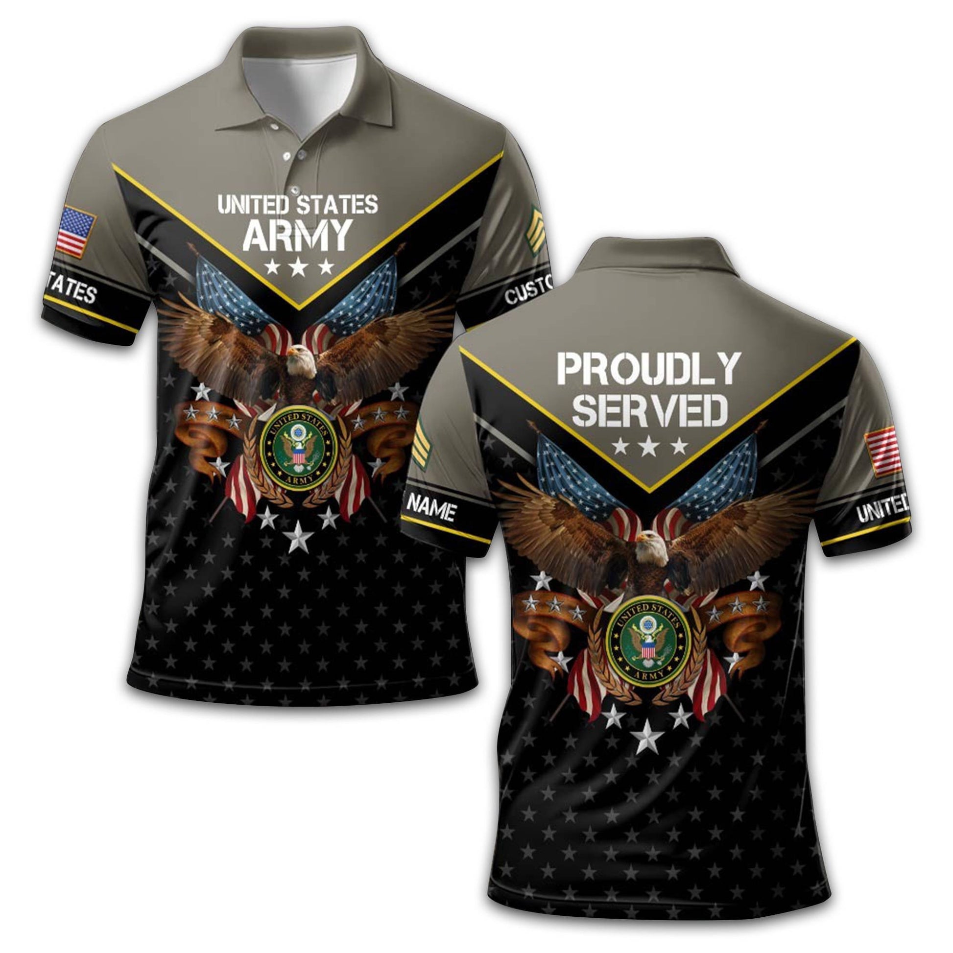 Premium Custom US Army Polo Shirt VPVC213406, Gifts For Army Veteran, Gifts For Dad, For Husband, Best Gifts On Father's Day, Armed Forces Day, Independence Day, Veterans Day.