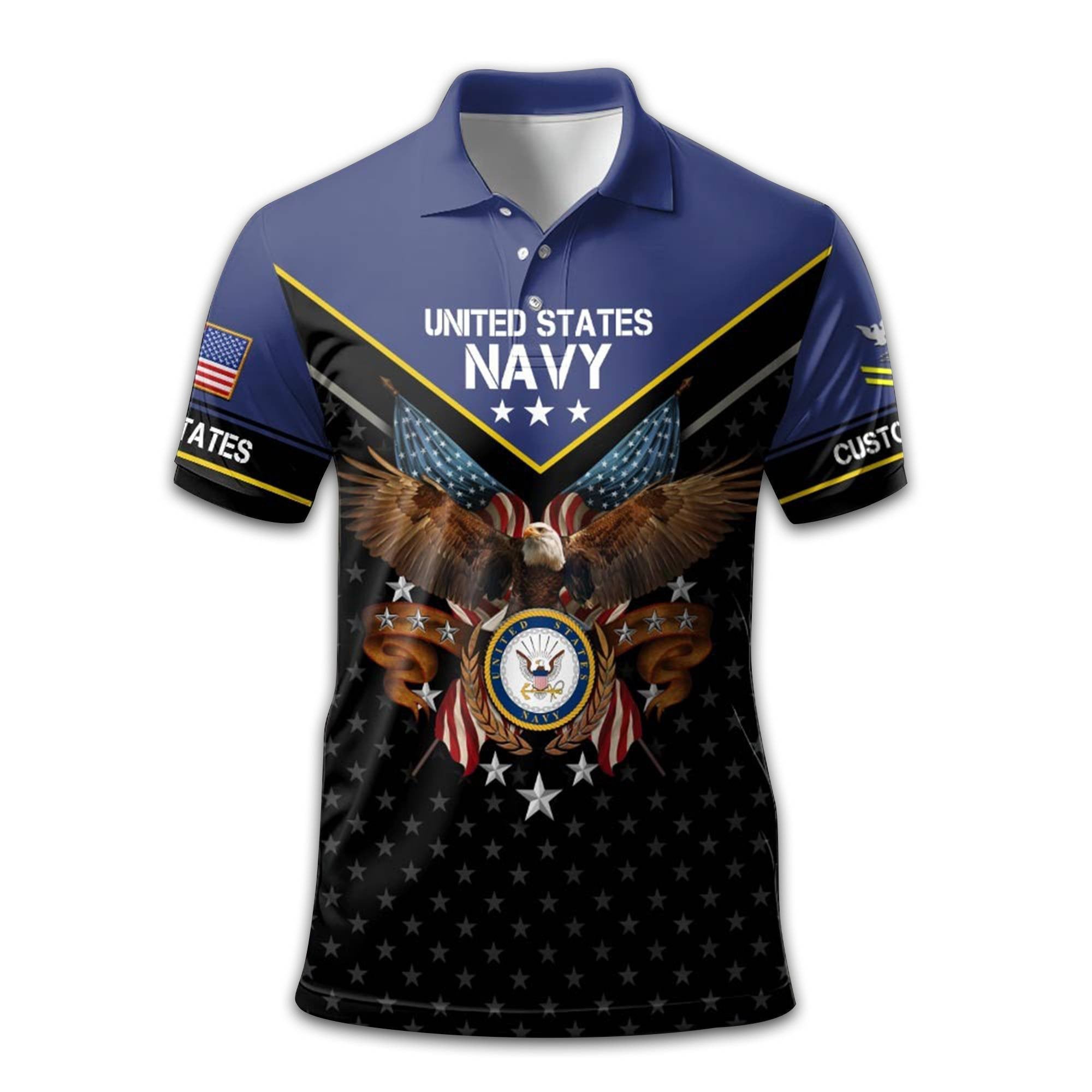 Premium Custom US Navy Polo Shirt VPVC213407, Gifts For Navy Veteran, Gifts For Dad, For Husband, Best Gifts On Father's Day, Armed Forces Day, Independence Day, Veterans Day.