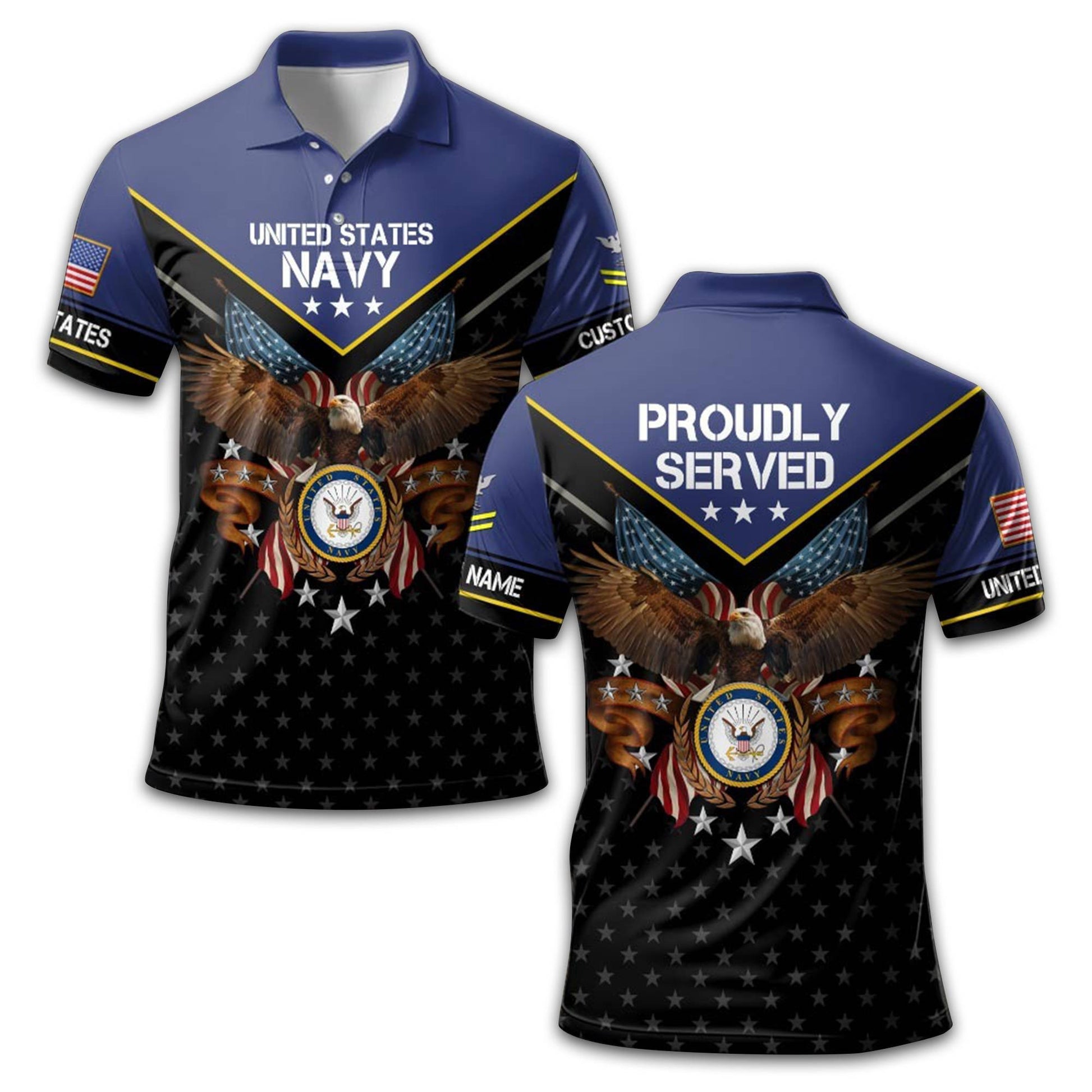 Premium Custom US Navy Polo Shirt VPVC213407, Gifts For Navy Veteran, Gifts For Dad, For Husband, Best Gifts On Father's Day, Armed Forces Day, Independence Day, Veterans Day.