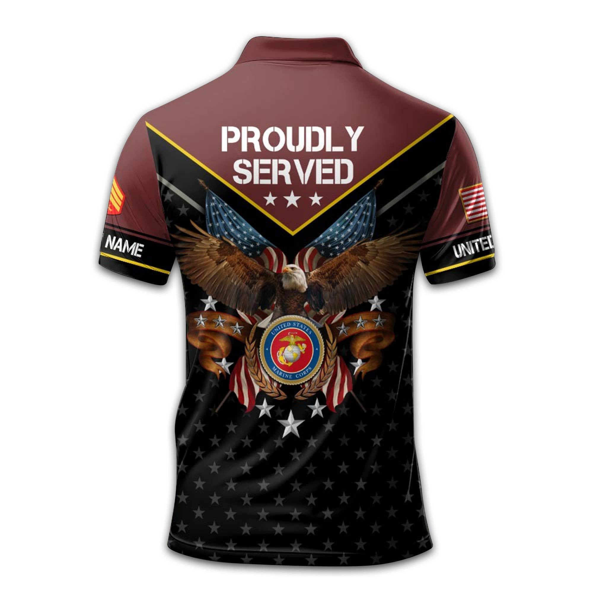 Premium Custom USMC Polo Shirt VPVC213408, Gifts For Marine Veteran, Gifts For Dad, For Husband, Best Gifts On Father's Day, Armed Forces Day, Independence Day, Veterans Day.