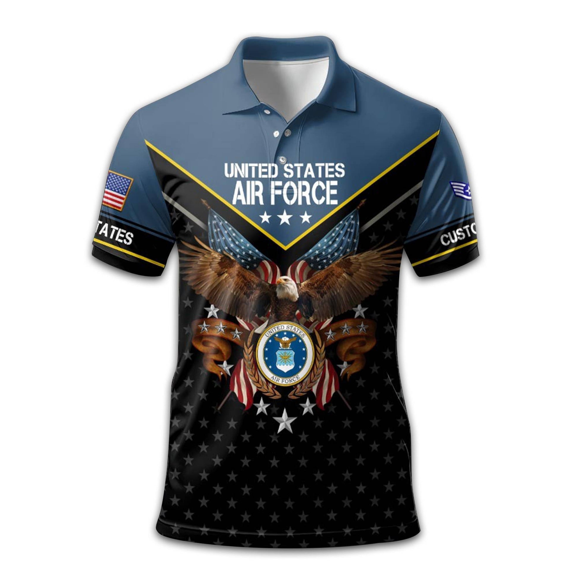 Premium Custom USAF Polo Shirt VPVC213409, Gifts For Air Force Veteran, Gifts For Dad, For Husband, Best Gifts On Father's Day, Armed Forces Day, Independence Day, Veterans Day.