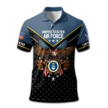 Premium Custom USAF Polo Shirt VPVC213409, Gifts For Air Force Veteran, Gifts For Dad, For Husband, Best Gifts On Father's Day, Armed Forces Day, Independence Day, Veterans Day.
