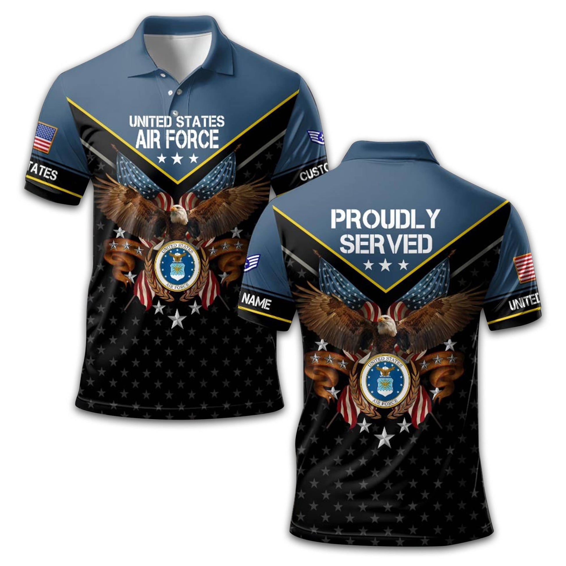 Premium Custom USAF Polo Shirt VPVC213409, Gifts For Air Force Veteran, Gifts For Dad, For Husband, Best Gifts On Father's Day, Armed Forces Day, Independence Day, Veterans Day.