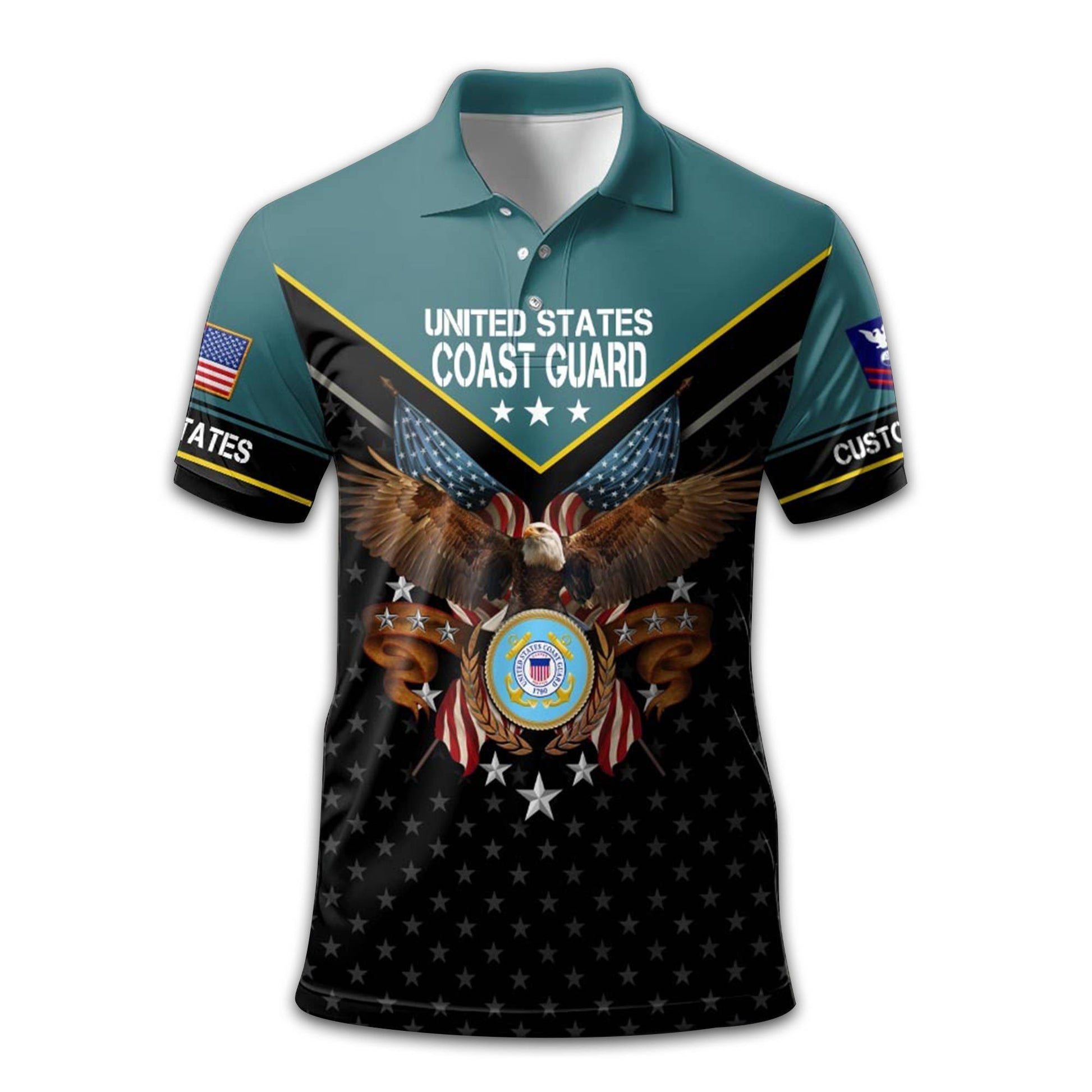 Premium Custom USCG Polo Shirt VPVC213410, Gifts For Coast Guard Veteran, Gifts For Dad, For Husband, Best Gifts On Father's Day, Armed Forces Day, Independence Day, Veterans Day.