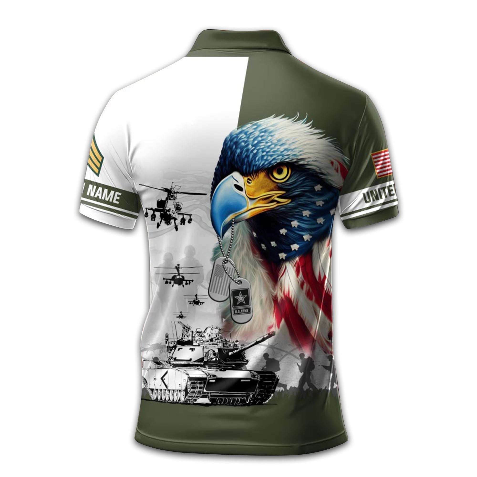 Premium US Army Polo Shirt VPVC213501, Custom Name, Rank Gifts For Army Veteran, Best Gifts On Father's Day, Armed Forces Day, Independence Day, Veterans Day.