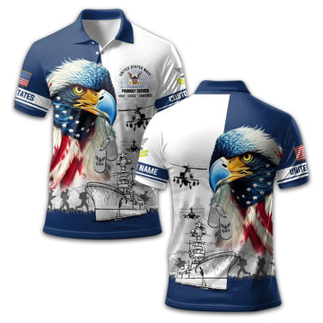 Premium US Navy Polo Shirt VPVC213502, Custom Name, Rank Gifts For Navy Veteran, Best Gifts On Father's Day, Armed Forces Day, Independence Day, Veterans Day.