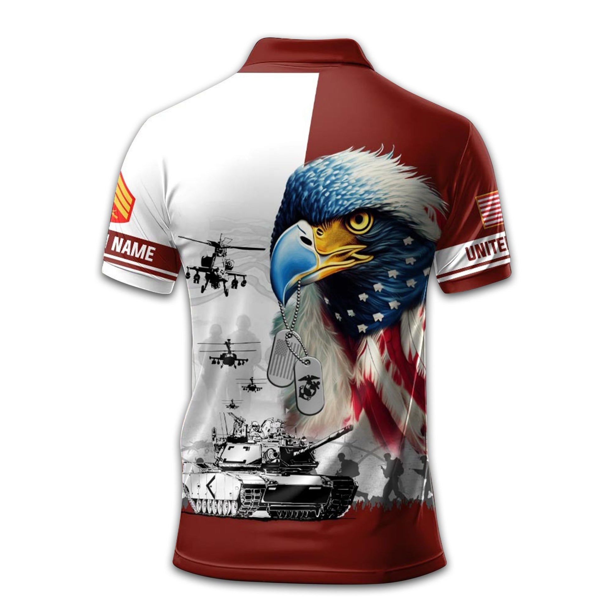 Premium USMC Polo Shirt VPVC213503, Custom Name, Rank Gifts For Marine Veteran, Best Gifts On Father's Day, Armed Forces Day, Independence Day, Veterans Day.