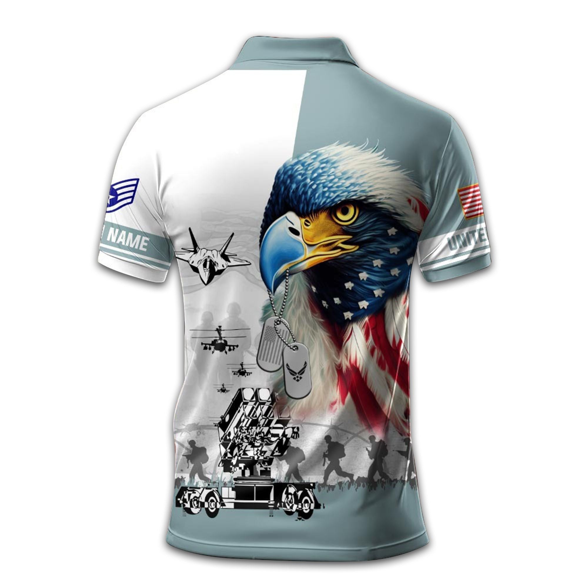 Premium USAF Polo Shirt VPVC213504, Custom Name, Rank Gifts For Air Force Veteran, Best Gifts On Father's Day, Armed Forces Day, Independence Day, Veterans Day.