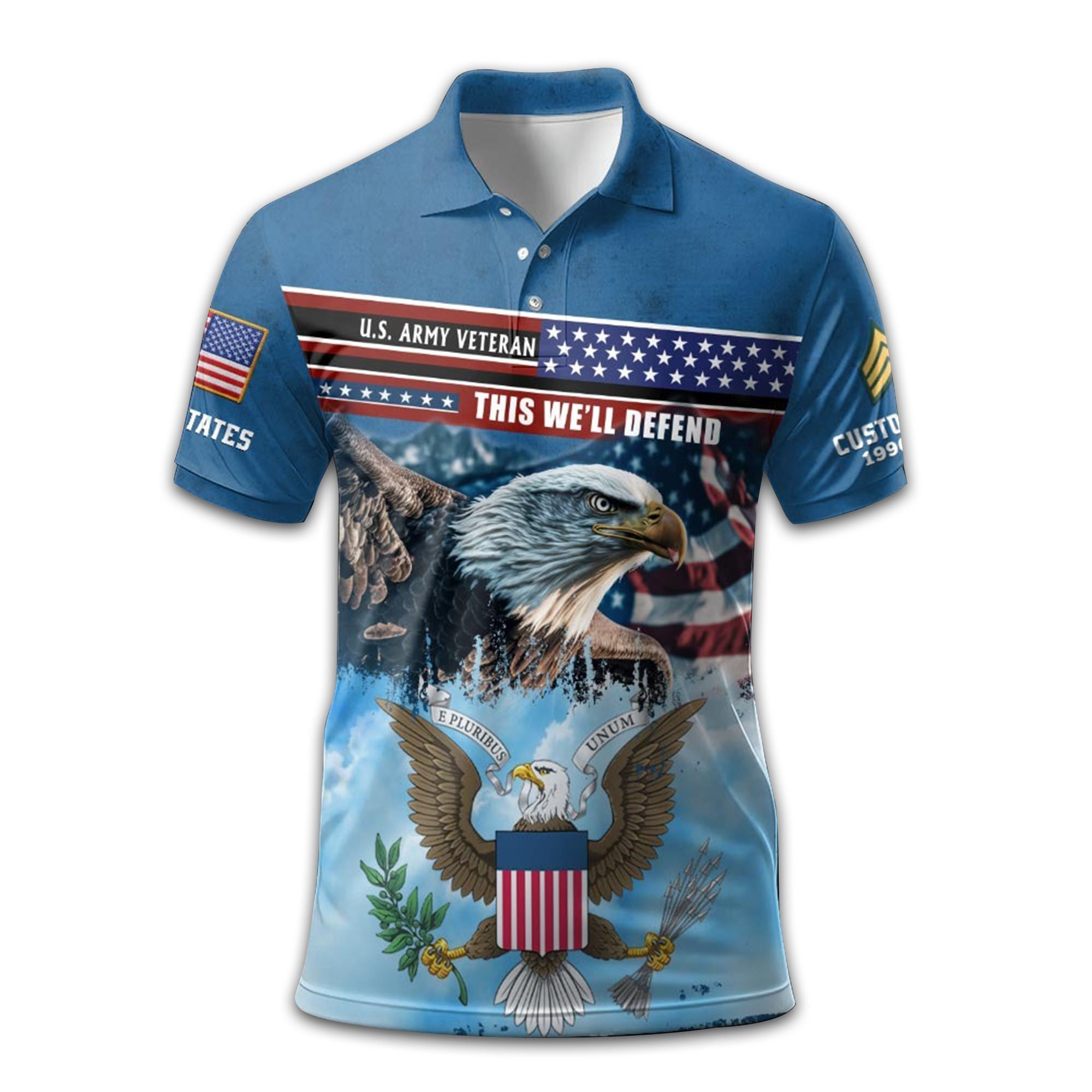 Premium Custom US Army Polo Shirt VPVC213506, Gifts For Army Veteran, Best Gifts On Father's Day, Armed Forces Day, Independence Day, Veterans Day.