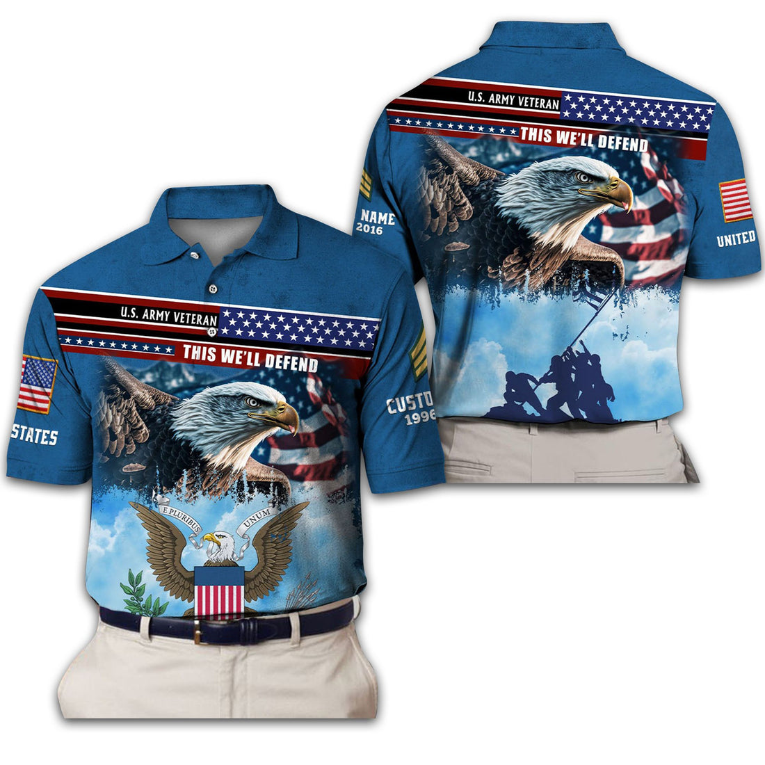 Premium Custom US Army Polo Shirt VPVC213506, Gifts For Army Veteran, Best Gifts On Father's Day, Armed Forces Day, Independence Day, Veterans Day.
