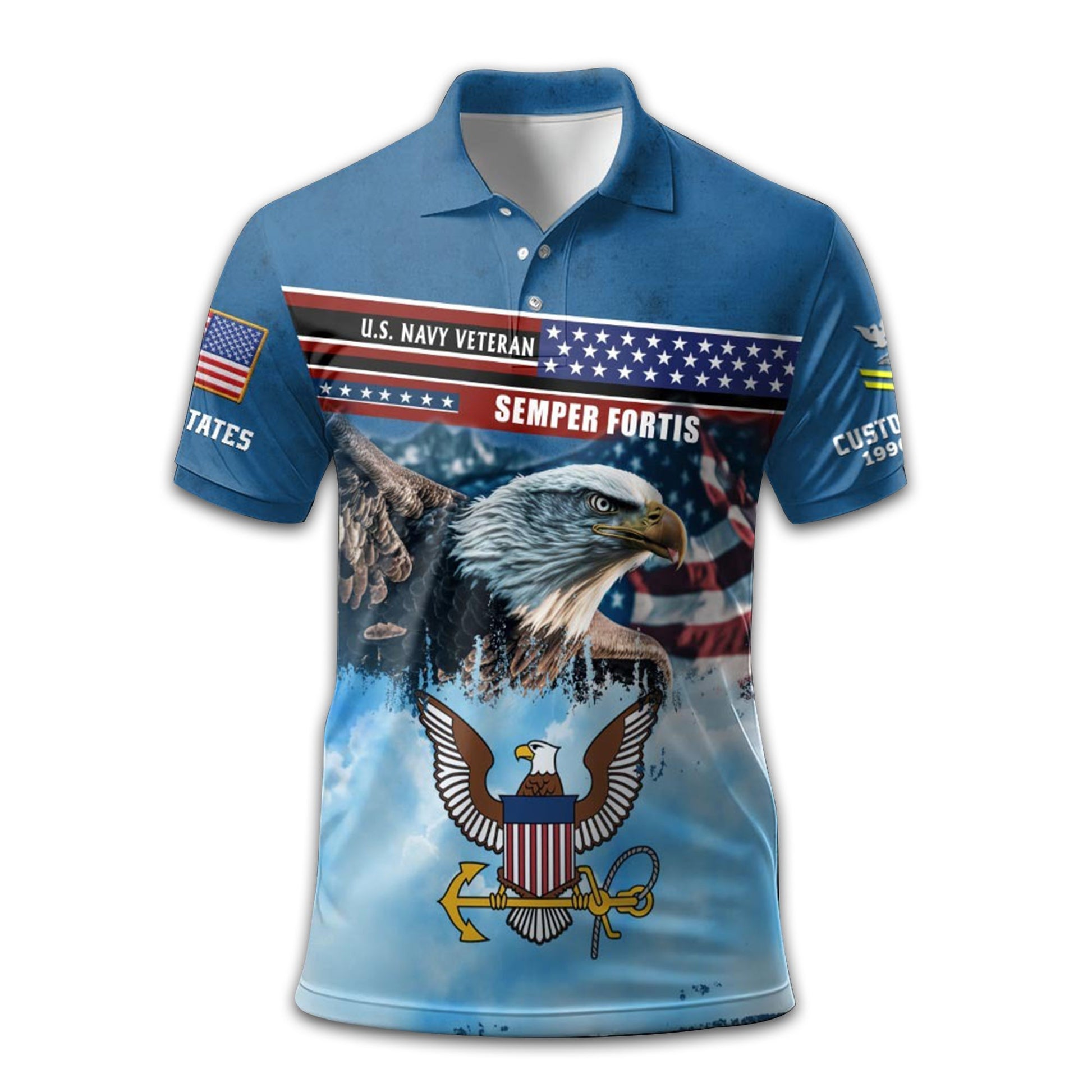 Premium Custom US Navy Polo Shirt VPVC213507, Gifts For Navy Veteran, Best Gifts On Father's Day, Armed Forces Day, Independence Day, Veterans Day.