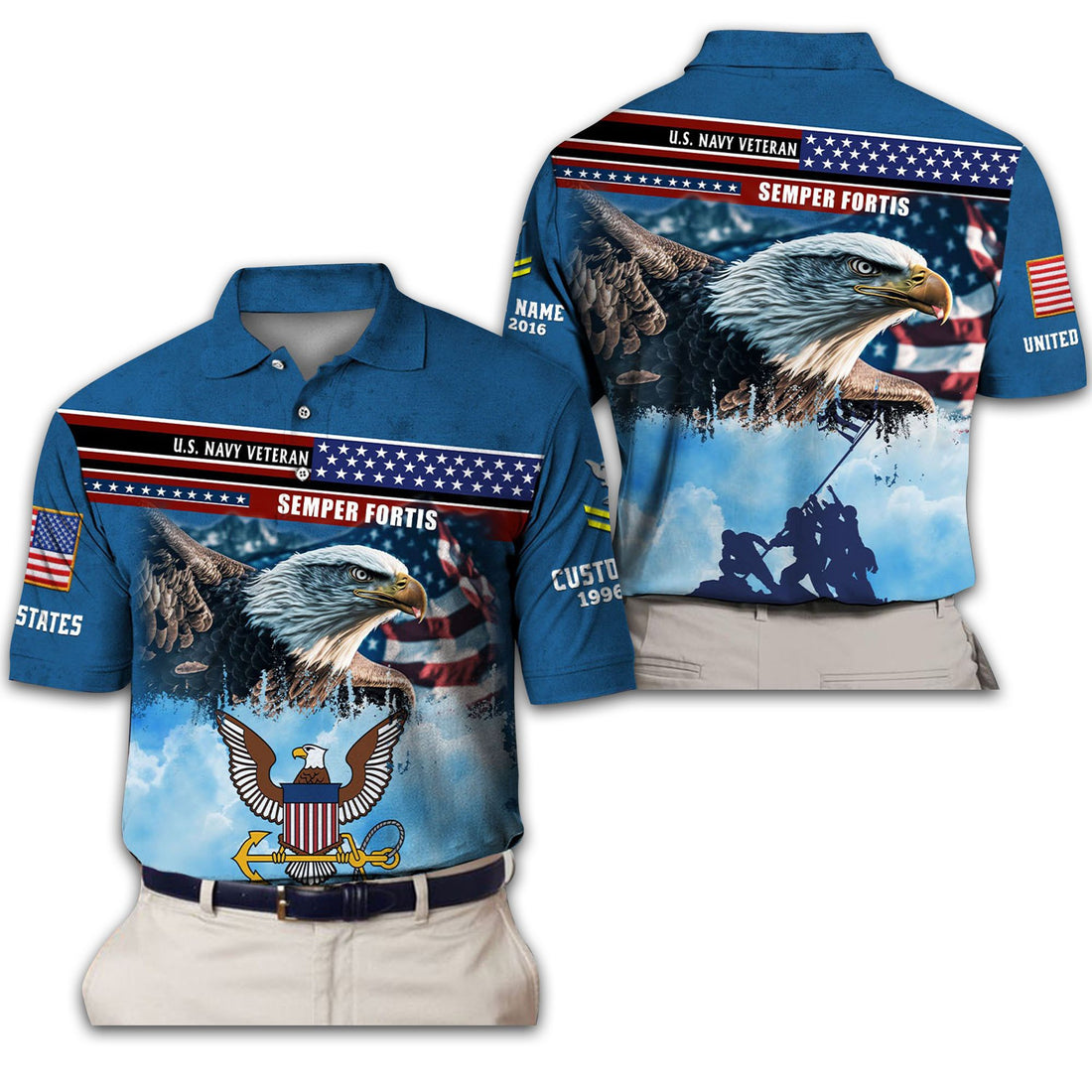 Premium Custom US Navy Polo Shirt VPVC213507, Gifts For Navy Veteran, Best Gifts On Father's Day, Armed Forces Day, Independence Day, Veterans Day.
