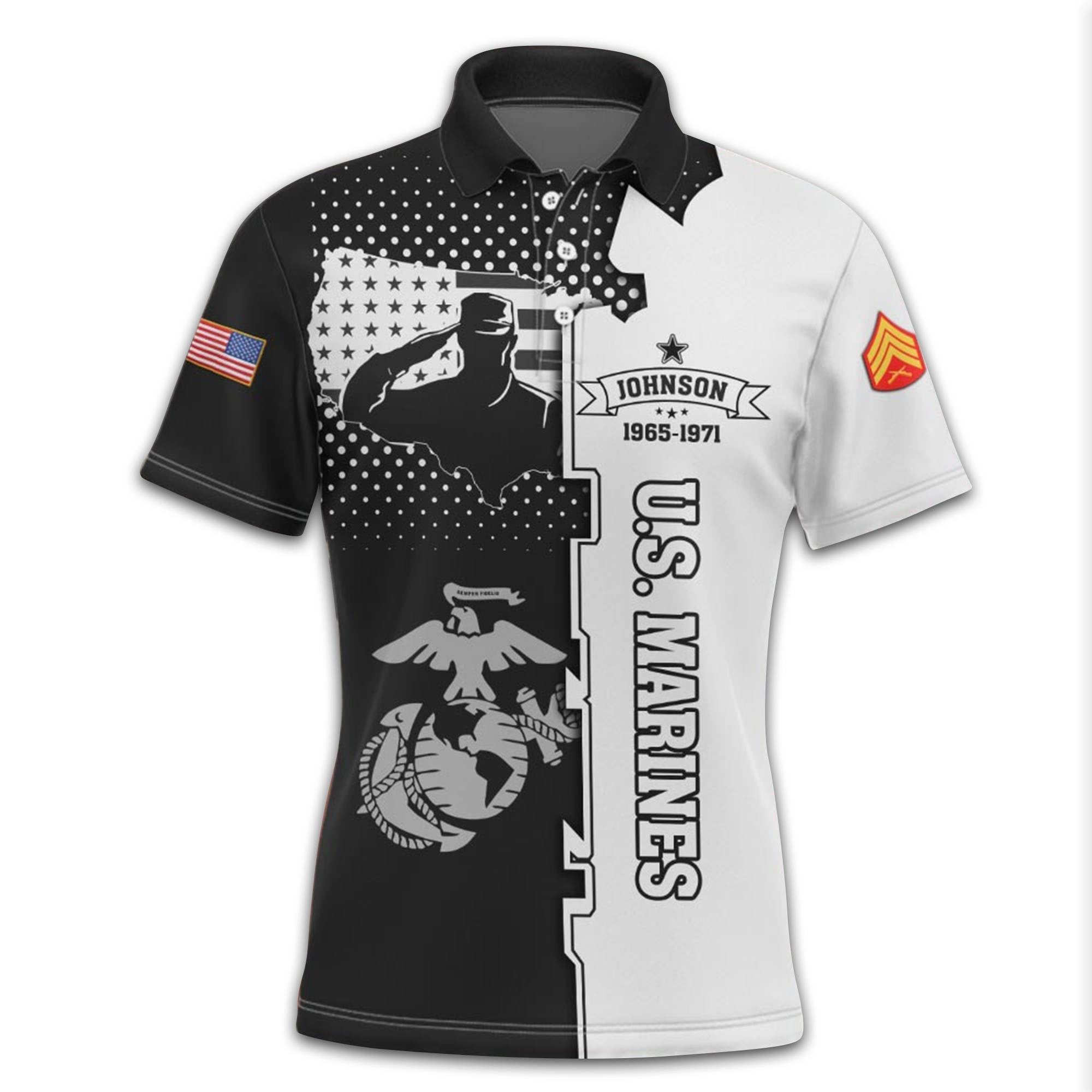 Unique Custom Name, Rank, Year USMC Polo Shirt VPVC213603, Gifts For Marine Veteran, Gifts For Dad, For Husband, Best Gifts On Father's Day, Independence Day, Veterans Day.