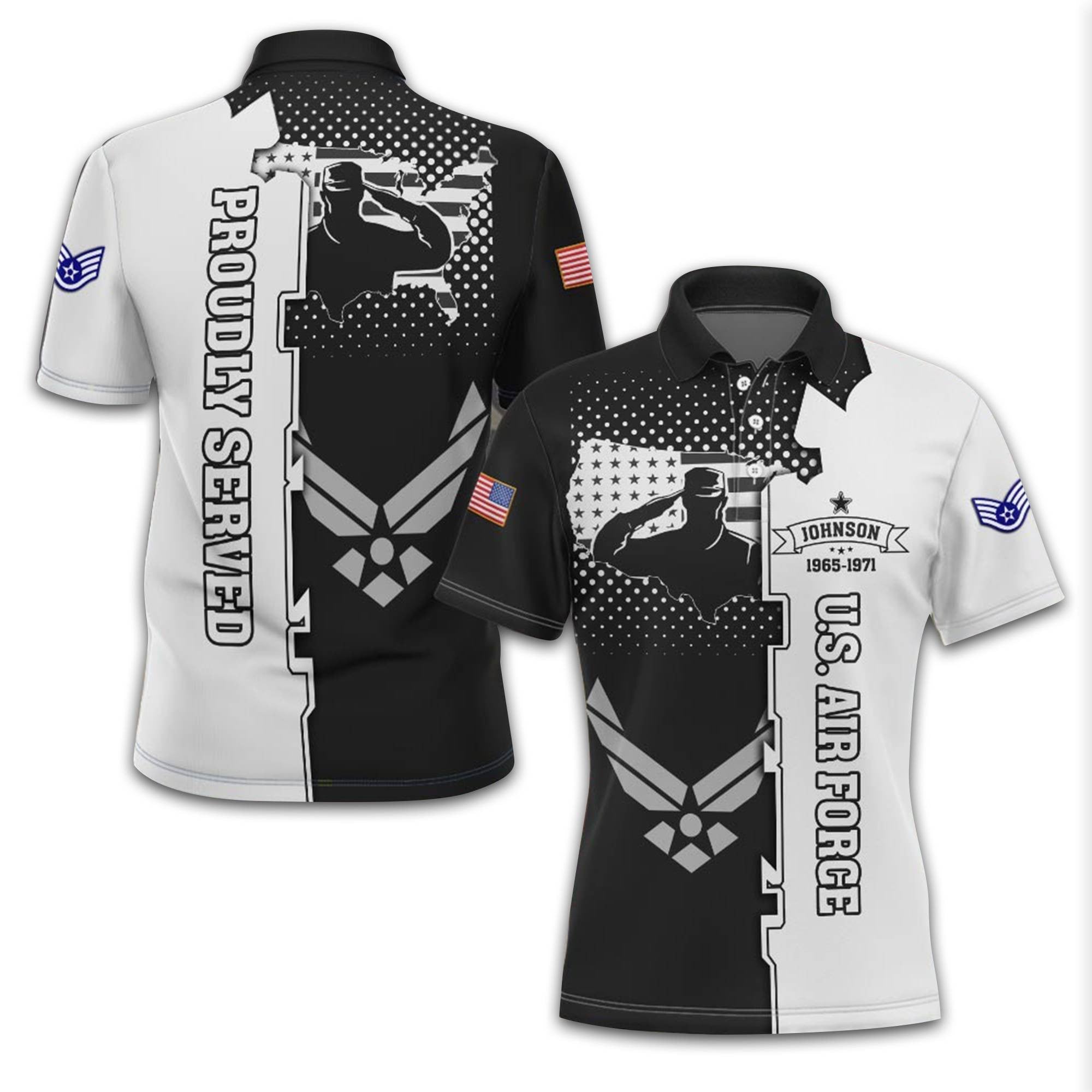 Unique Custom Name, Rank, Year USAF Polo Shirt VPVC213604, Gifts For Air Force Veteran, Gifts For Dad, For Husband, Best Gifts On Father's Day, Independence Day, Veterans Day.