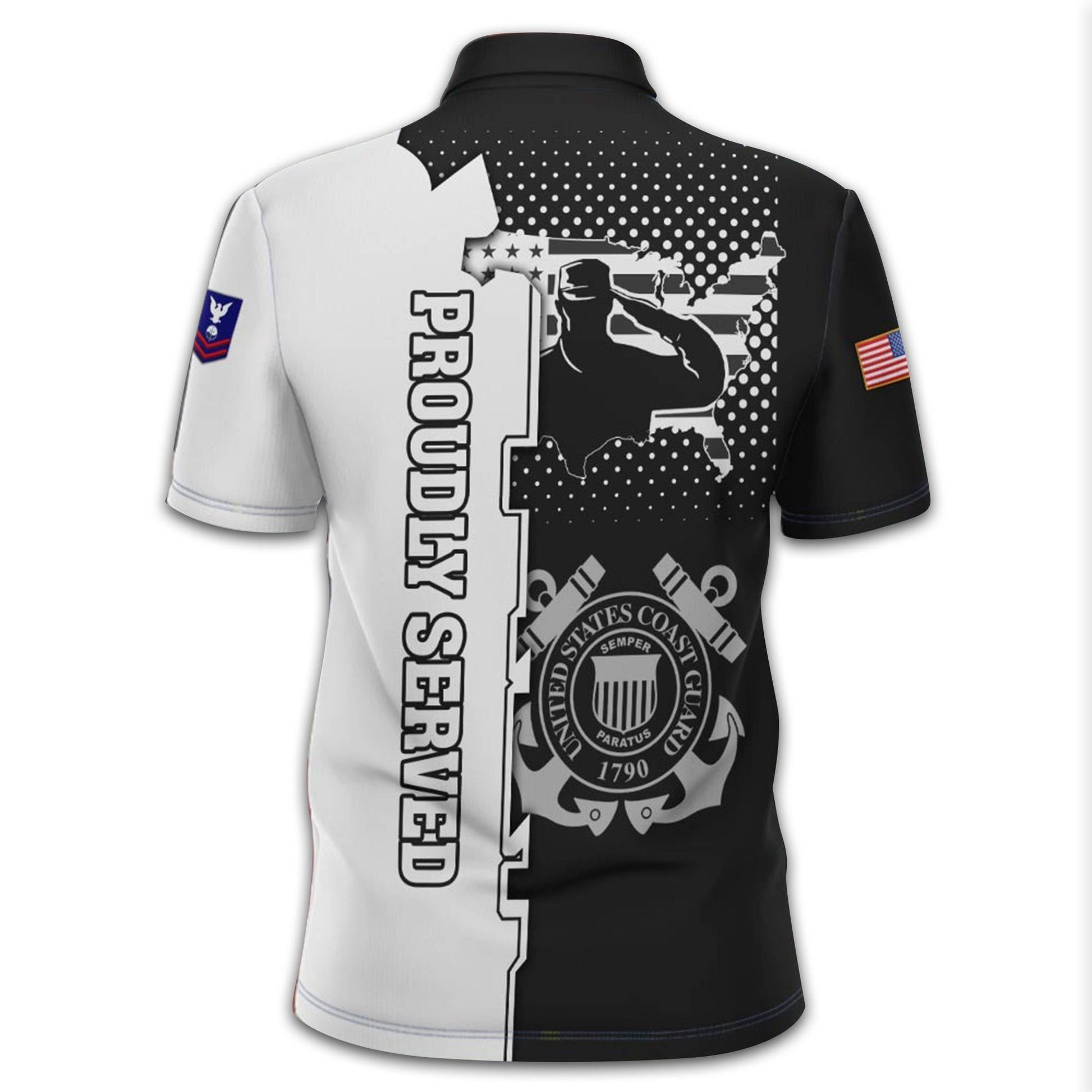 Unique Custom Name, Rank, Year USCG Polo Shirt VPVC213605, Gifts For Coast Guard Veteran, Gifts For Dad, For Husband, Best Gifts On Father's Day, Independence Day, Veterans Day.