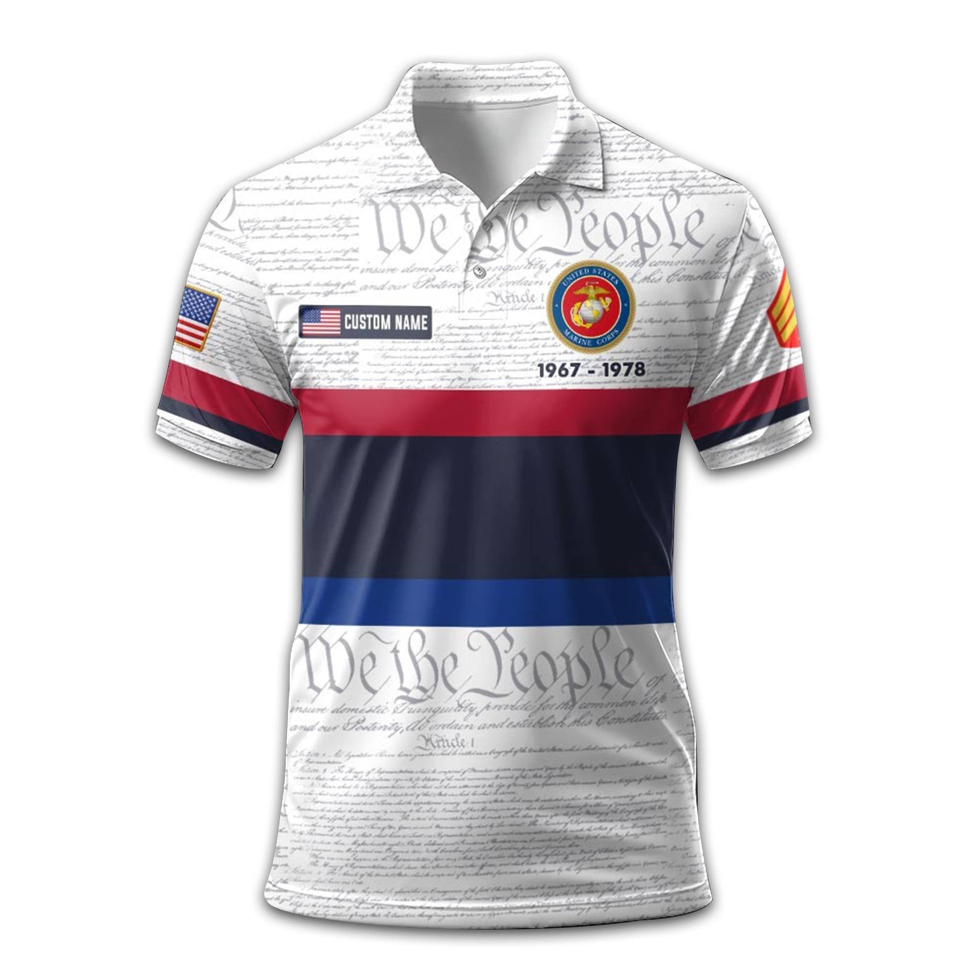 Premium Custom USMC Polo Shirt VPVC213703, Gifts For Marine Veteran, Gifts For Dad, For Husband, Best Gifts On Father's Day, Armed Forces Day, Independence Day, Veterans Day.