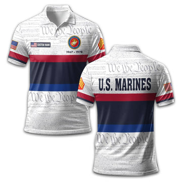 Premium Custom USMC Polo Shirt VPVC213703, Gifts For Marine Veteran, Gifts For Dad, For Husband, Best Gifts On Father's Day, Armed Forces Day, Independence Day, Veterans Day.
