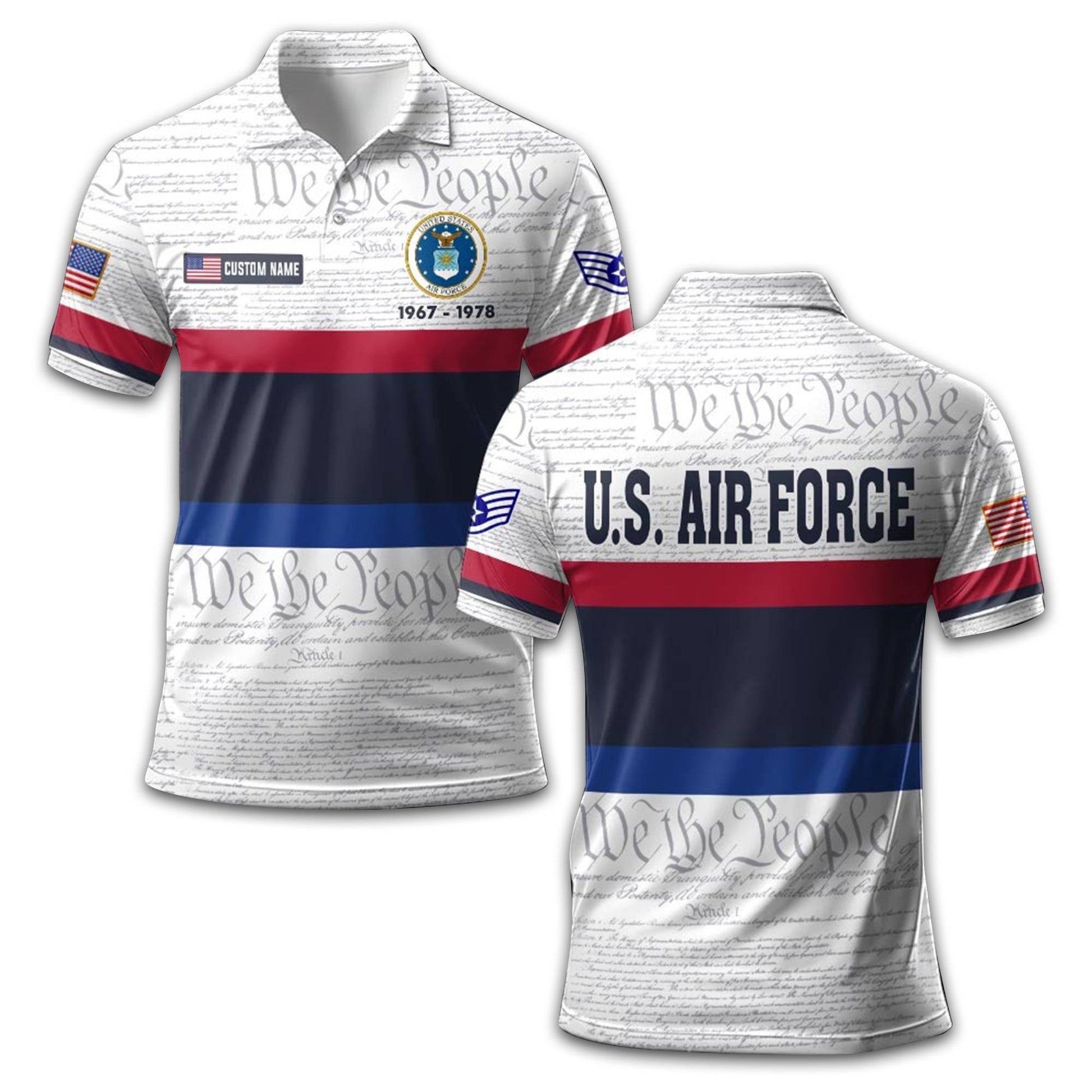 Premium Custom USAF Polo Shirt VPVC213704, Gifts For Air Force Veteran, Gifts For Dad, For Husband, Best Gifts On Father's Day, Armed Forces Day, Independence Day, Veterans Day.
