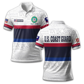 Premium Custom USCG Polo Shirt VPVC213705, Gifts For Coast Guard Veteran, Gifts For Dad, For Husband, Best Gifts On Father's Day, Armed Forces Day, Independence Day, Veterans Day.