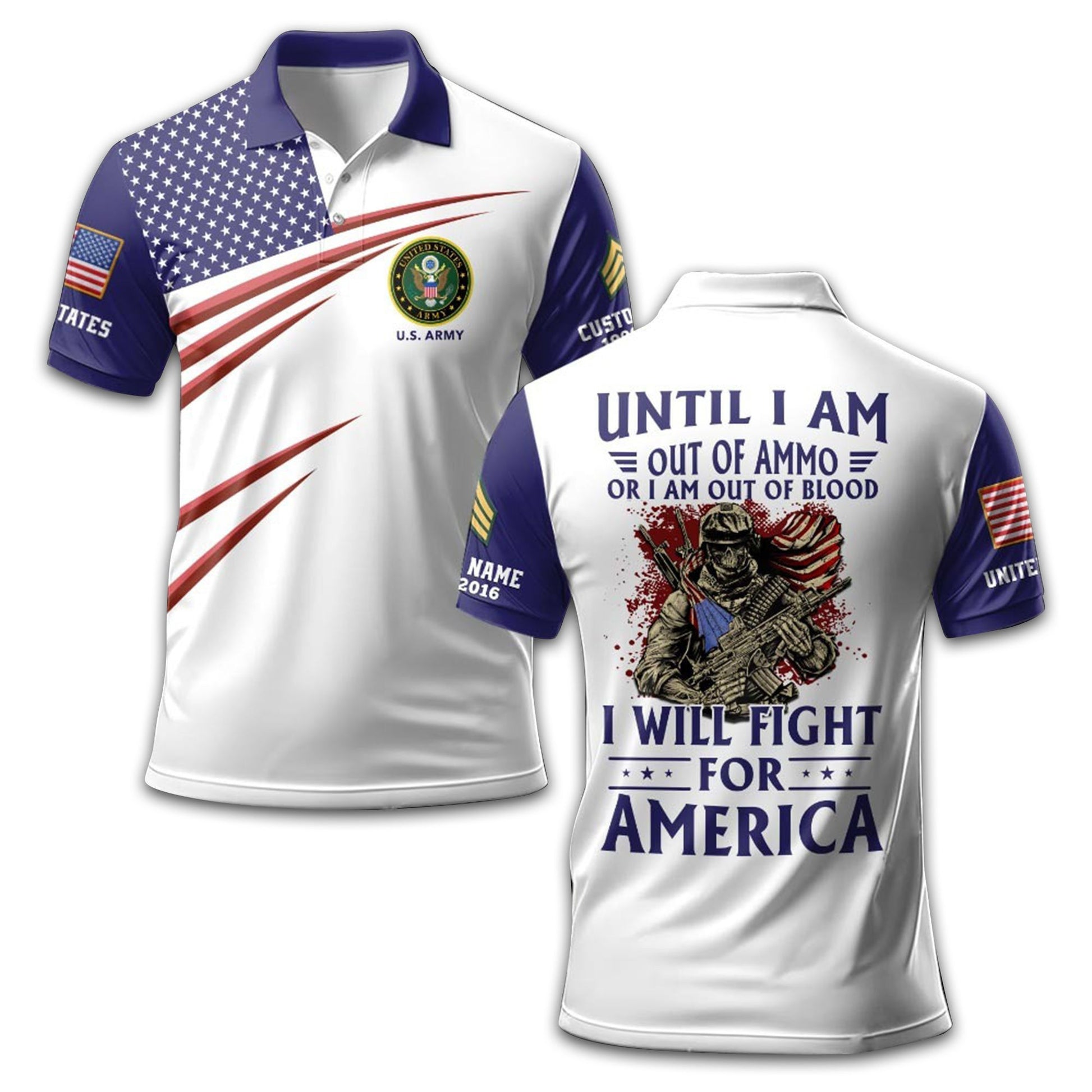 Premium US Army Polo Shirt VPVC213706, Custom Name, Rank, Year Gifts For Army Veteran, Best Gifts On Father's Day, Armed Forces Day, Independence Day, Veterans Day.