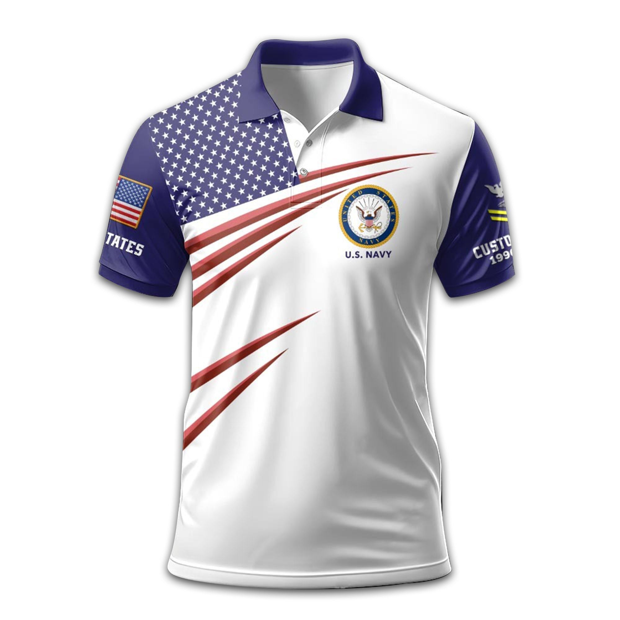 Premium US Navy Polo Shirt VPVC213707, Custom Name, Rank, Year Gifts For Navy Veteran, Best Gifts On Father's Day, Armed Forces Day, Independence Day, Veterans Day.
