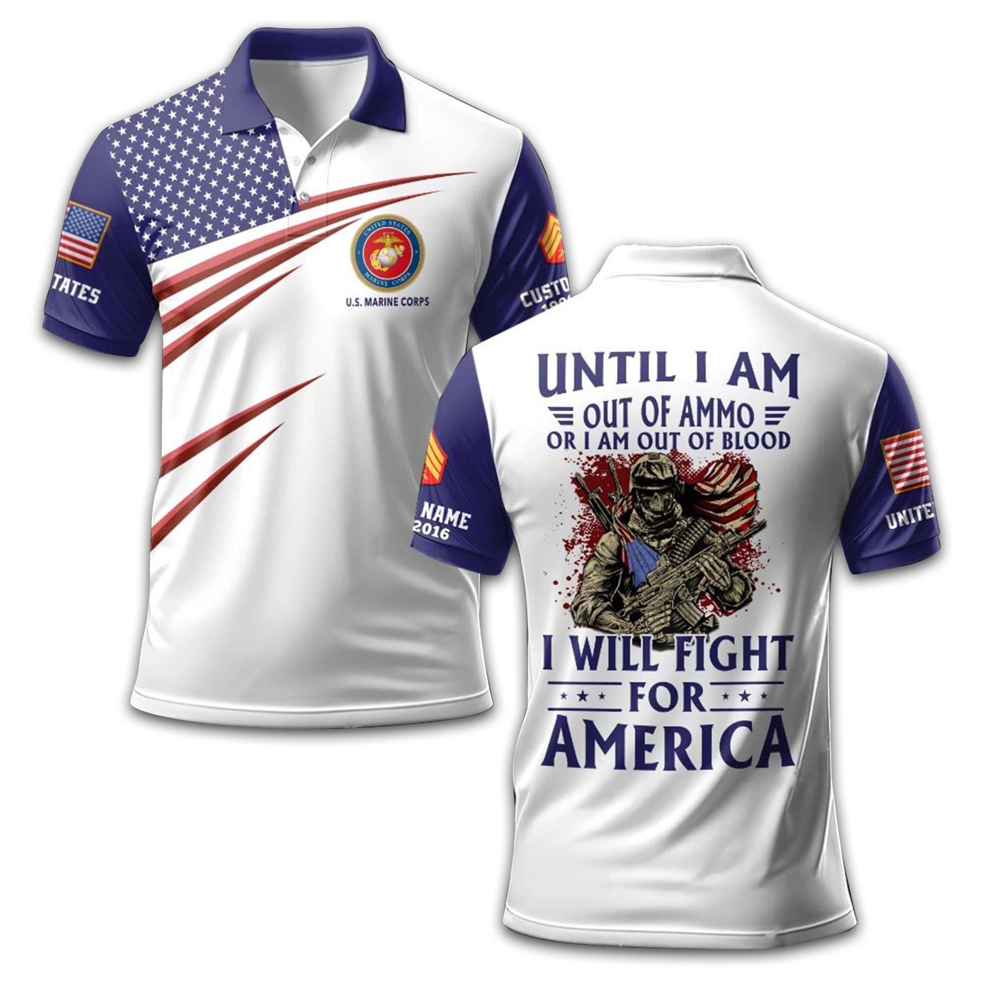 Premium USMC Polo Shirt VPVC213708, Custom Name, Rank, Year Gifts For Marine Veteran, Best Gifts On Father's Day, Armed Forces Day, Independence Day, Veterans Day.