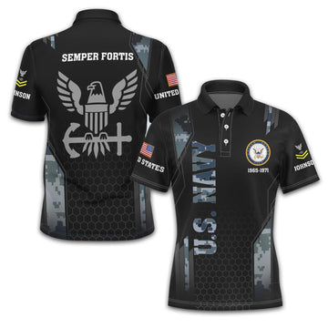 Premium Custom US Navy Polo Shirt VPVC213802, Gifts For Navy Veteran, Best Gifts On Father's Day, Armed Forces Day, Independence Day, Veterans Day.