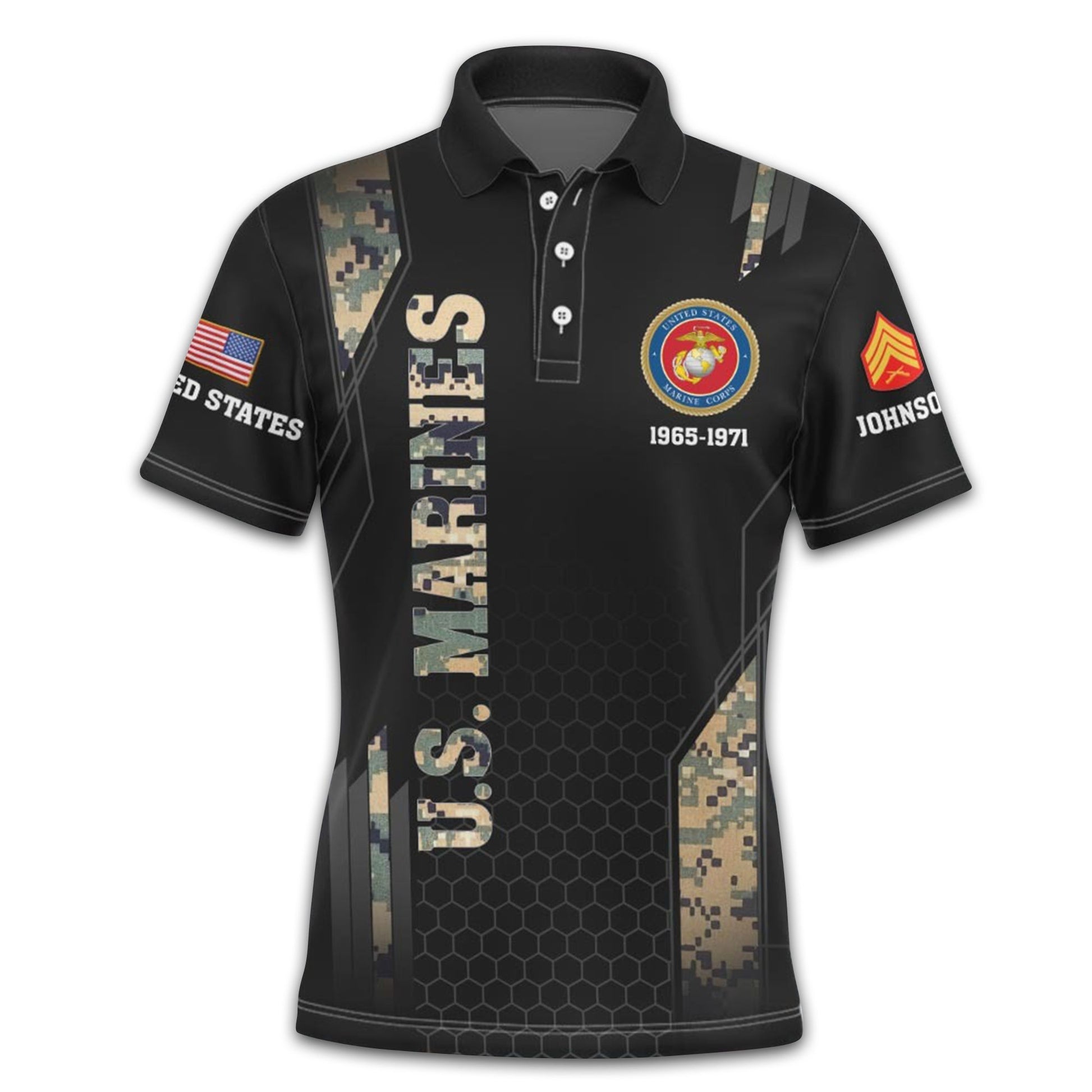 Premium Custom USMC Polo Shirt VPVC213803, Gifts For Marine Veteran, Best Gifts On Father's Day, Armed Forces Day, Independence Day, Veterans Day.