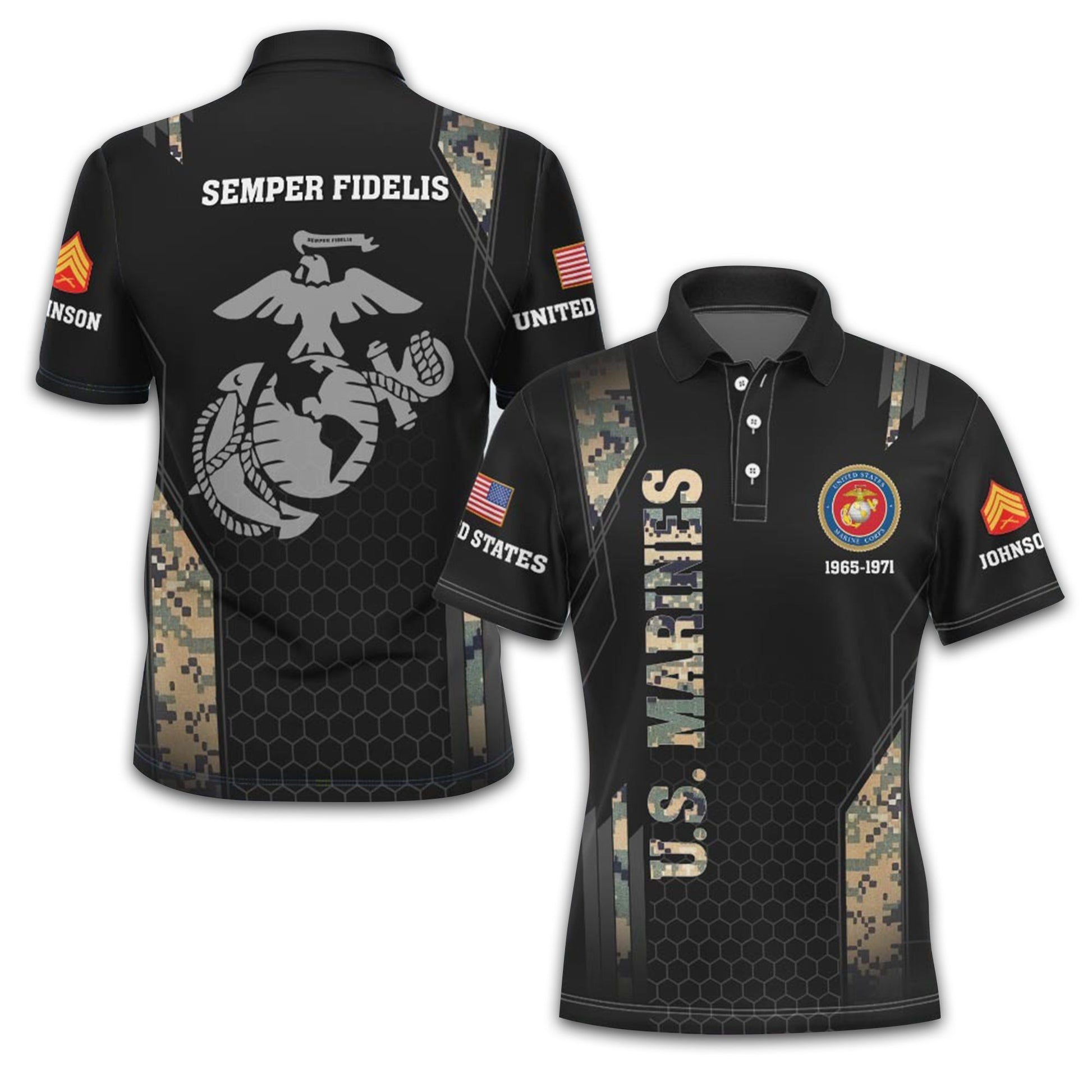 Premium Custom USMC Polo Shirt VPVC213803, Gifts For Marine Veteran, Best Gifts On Father's Day, Armed Forces Day, Independence Day, Veterans Day.