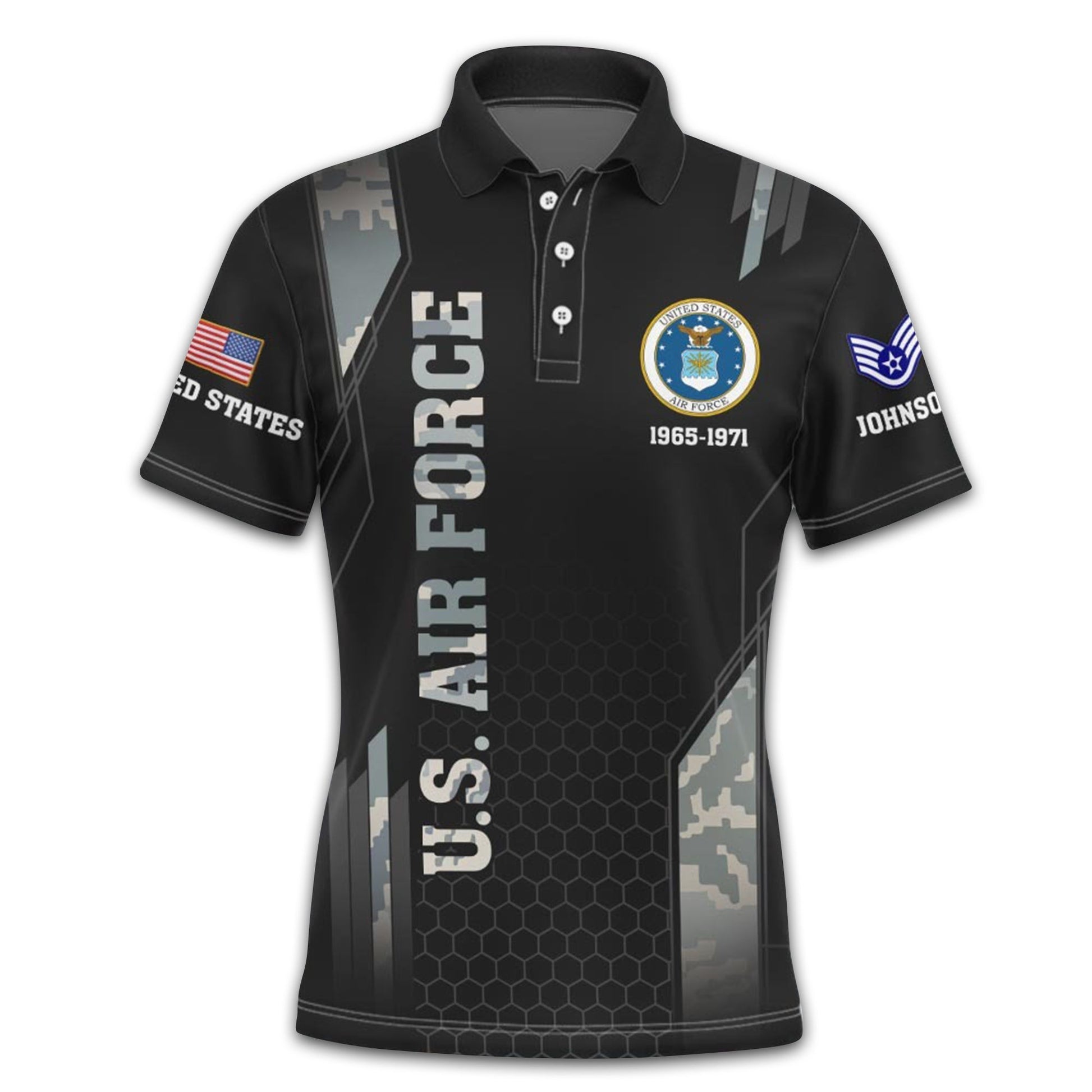 Premium Custom USAF Polo Shirt VPVC213804, Gifts For Air Force Veteran, Best Gifts On Father's Day, Armed Forces Day, Independence Day, Veterans Day.