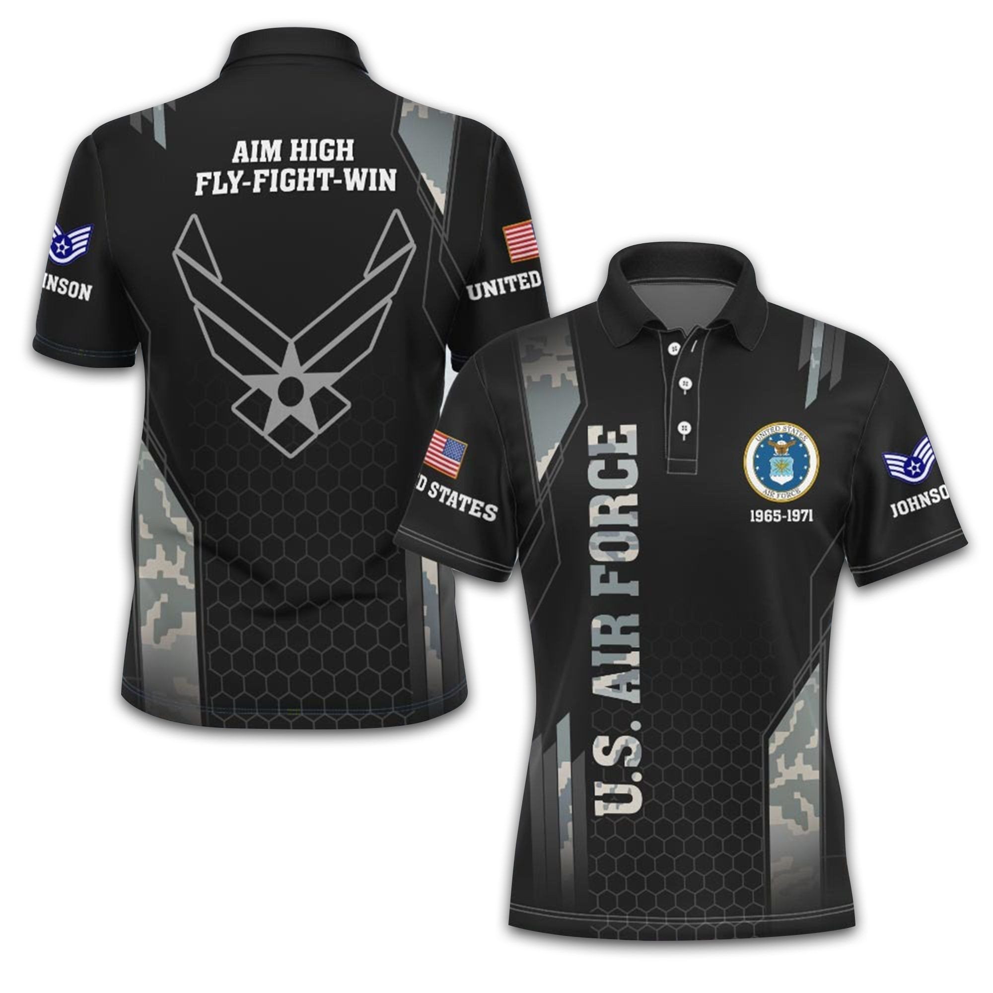 Premium Custom USAF Polo Shirt VPVC213804, Gifts For Air Force Veteran, Best Gifts On Father's Day, Armed Forces Day, Independence Day, Veterans Day.