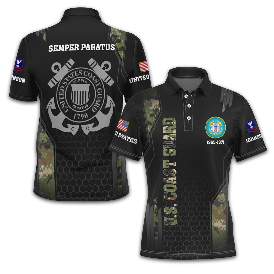 Premium Custom USCG Polo Shirt VPVC213805, Gifts For Coast Guard Veteran, Best Gifts On Father's Day, Armed Forces Day, Independence Day, Veterans Day.