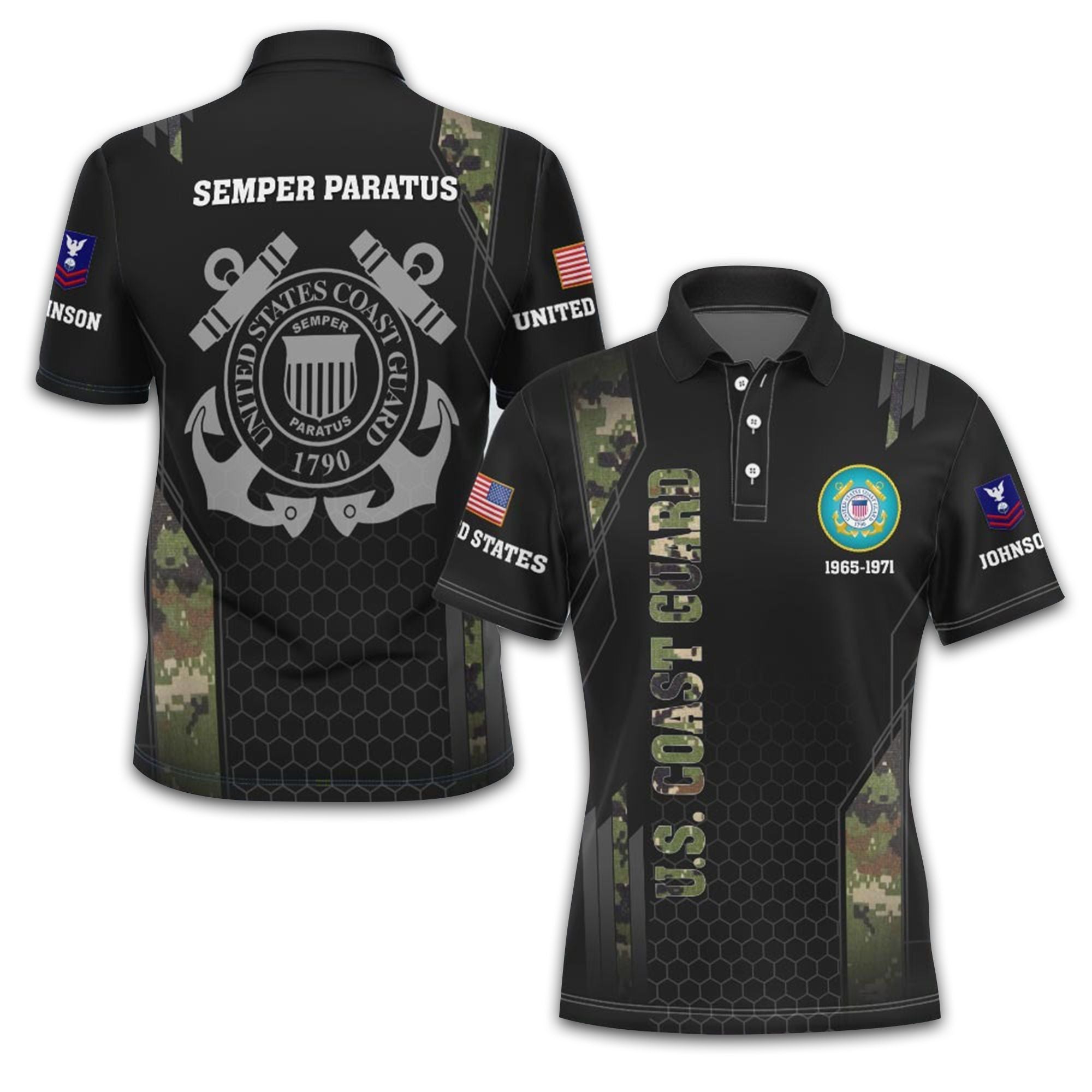 Premium Custom USCG Polo Shirt VPVC213805, Gifts For Coast Guard Veteran, Best Gifts On Father's Day, Armed Forces Day, Independence Day, Veterans Day.