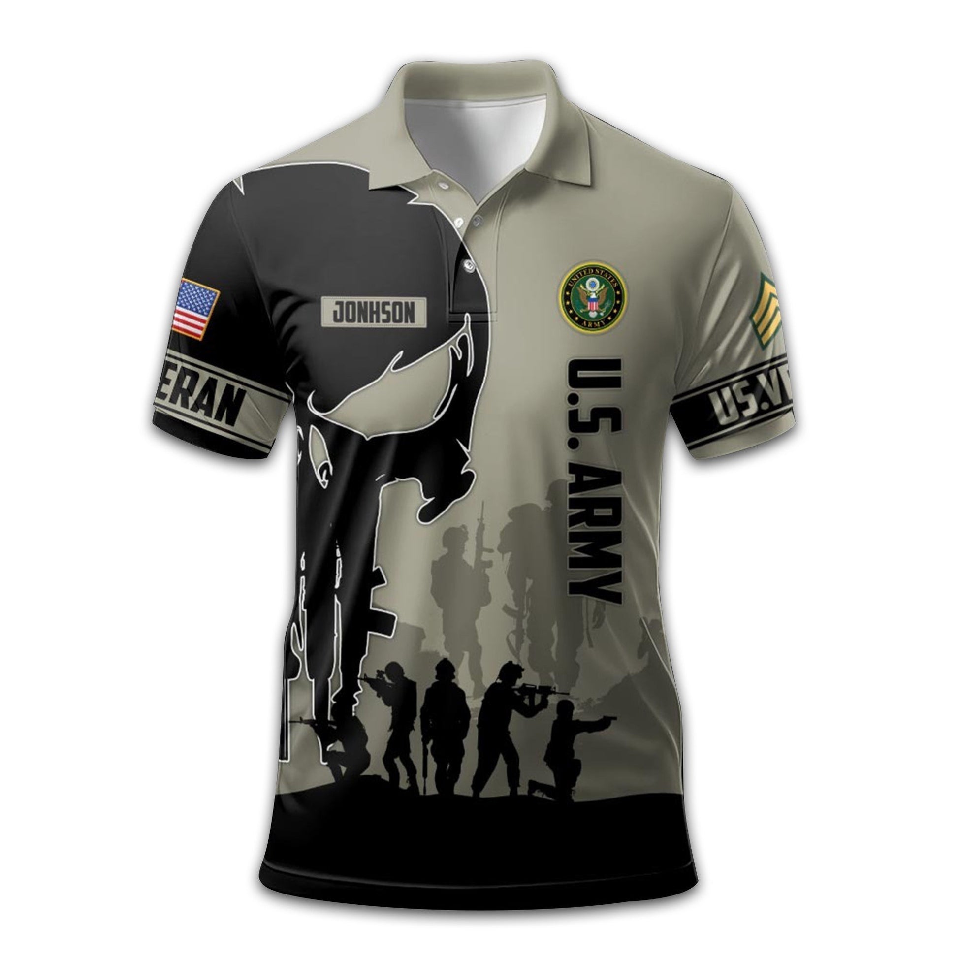 Unique Custom Name, Rank US Army Polo Shirt VPVC213806, Gifts For Army Veteran, Gifts For Dad, For Husband, Best Gifts On Father's Day, Independence Day, Veterans Day.