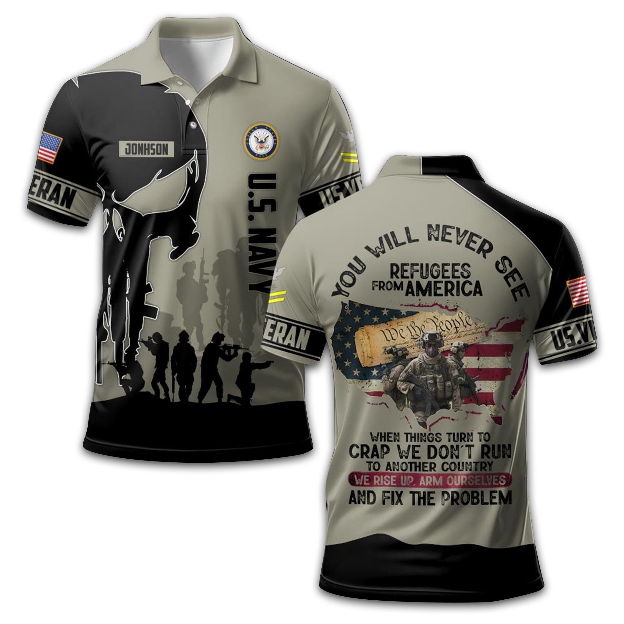 Unique Custom Name, Rank US Navy Polo Shirt VPVC213807, Gifts For Navy Veteran, Gifts For Dad, For Husband, Best Gifts On Father's Day, Independence Day, Veterans Day.