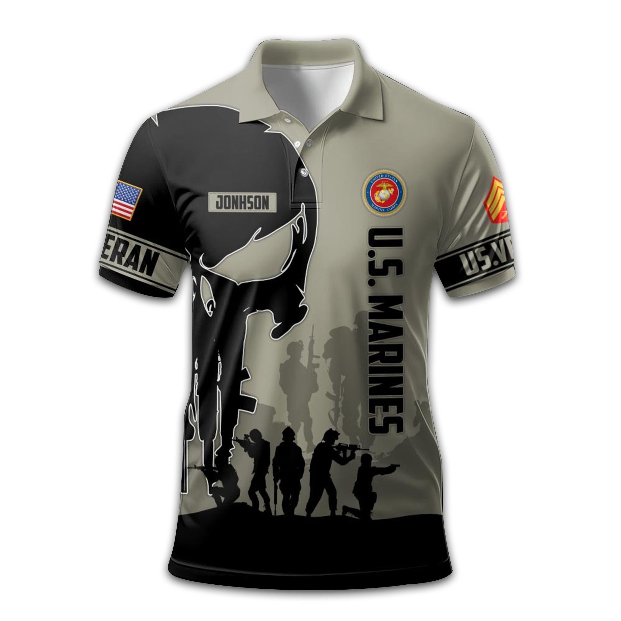 Unique Custom Name, Rank USMC Polo Shirt VPVC213808, Gifts For Marine Veteran, Gifts For Dad, For Husband, Best Gifts On Father's Day, Independence Day, Veterans Day.