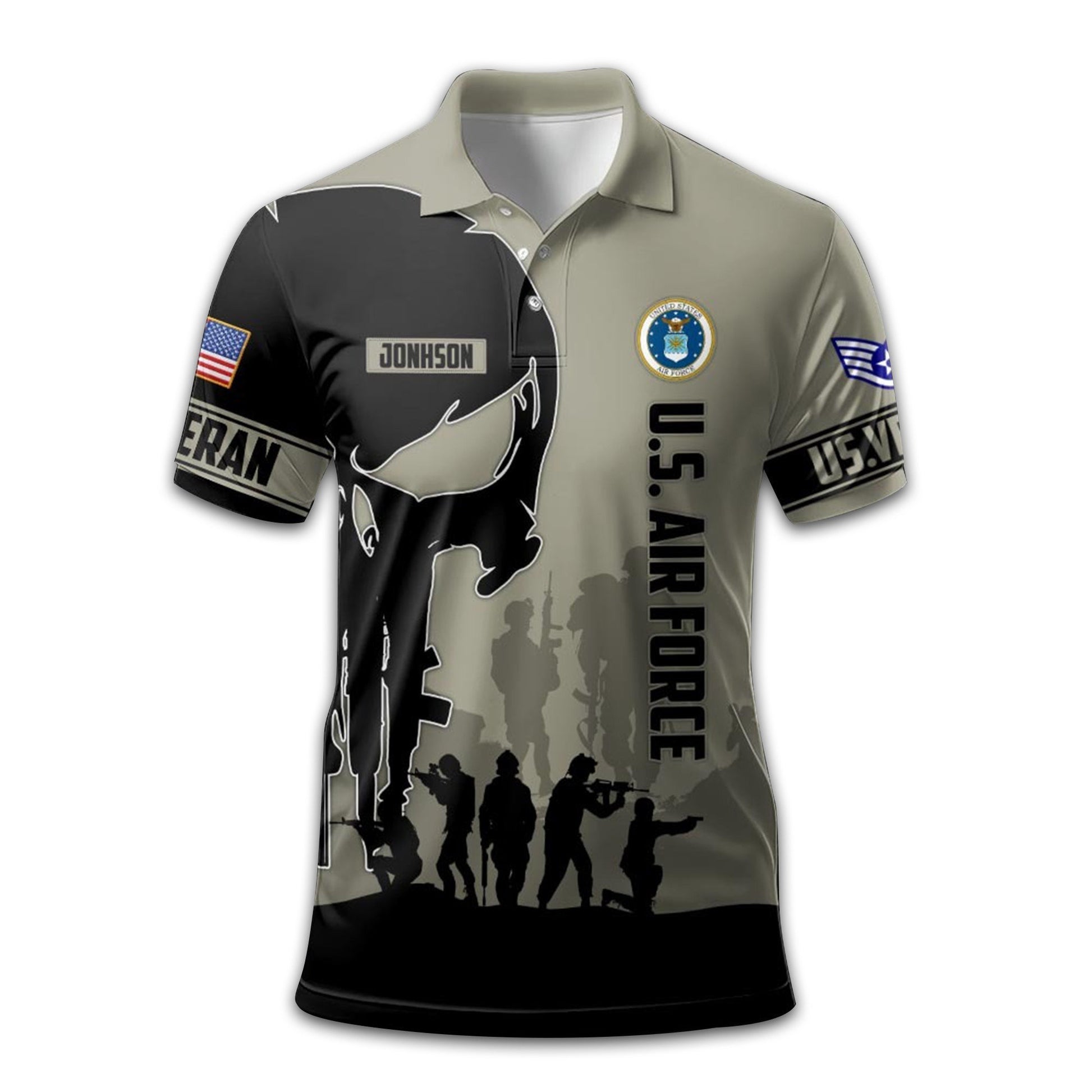 Unique Custom Name, Rank USAF Polo Shirt VPVC213809, Gifts For Air Force Veteran, Gifts For Dad, For Husband, Best Gifts On Father's Day, Independence Day, Veterans Day.