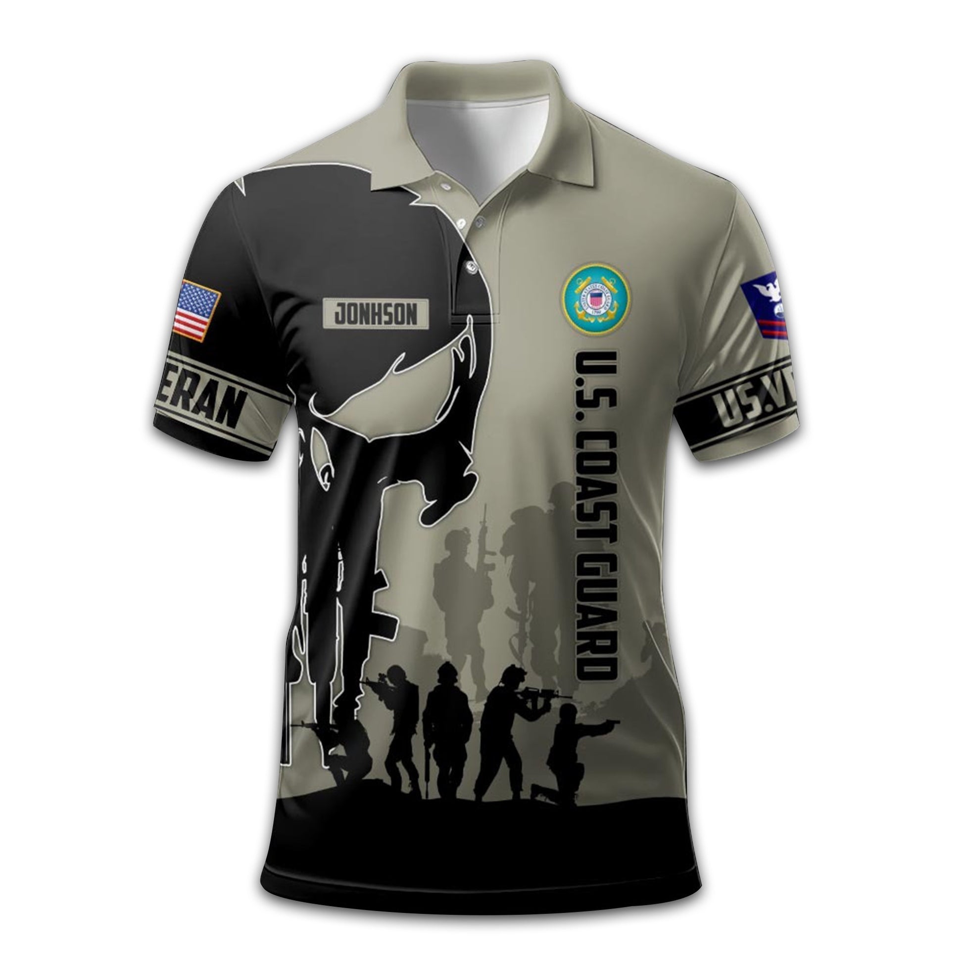 Unique Custom Name, Rank USCG Polo Shirt VPVC213810, Gifts For Coast Guard Veteran, Gifts For Dad, For Husband, Best Gifts On Father's Day, Independence Day, Veterans Day.